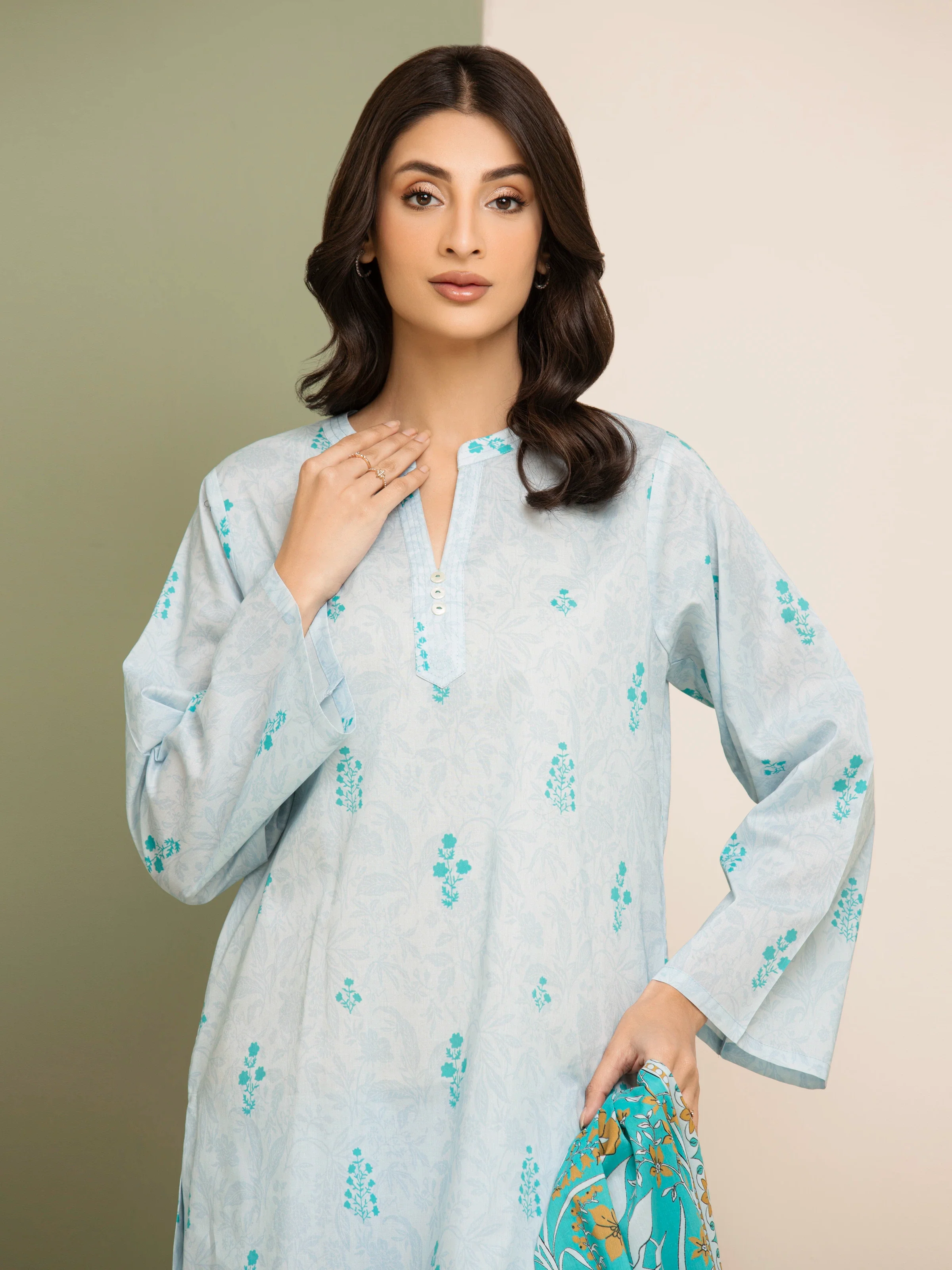 Printed Lawn Suit - EWU5A1-35143-3P - Image 4