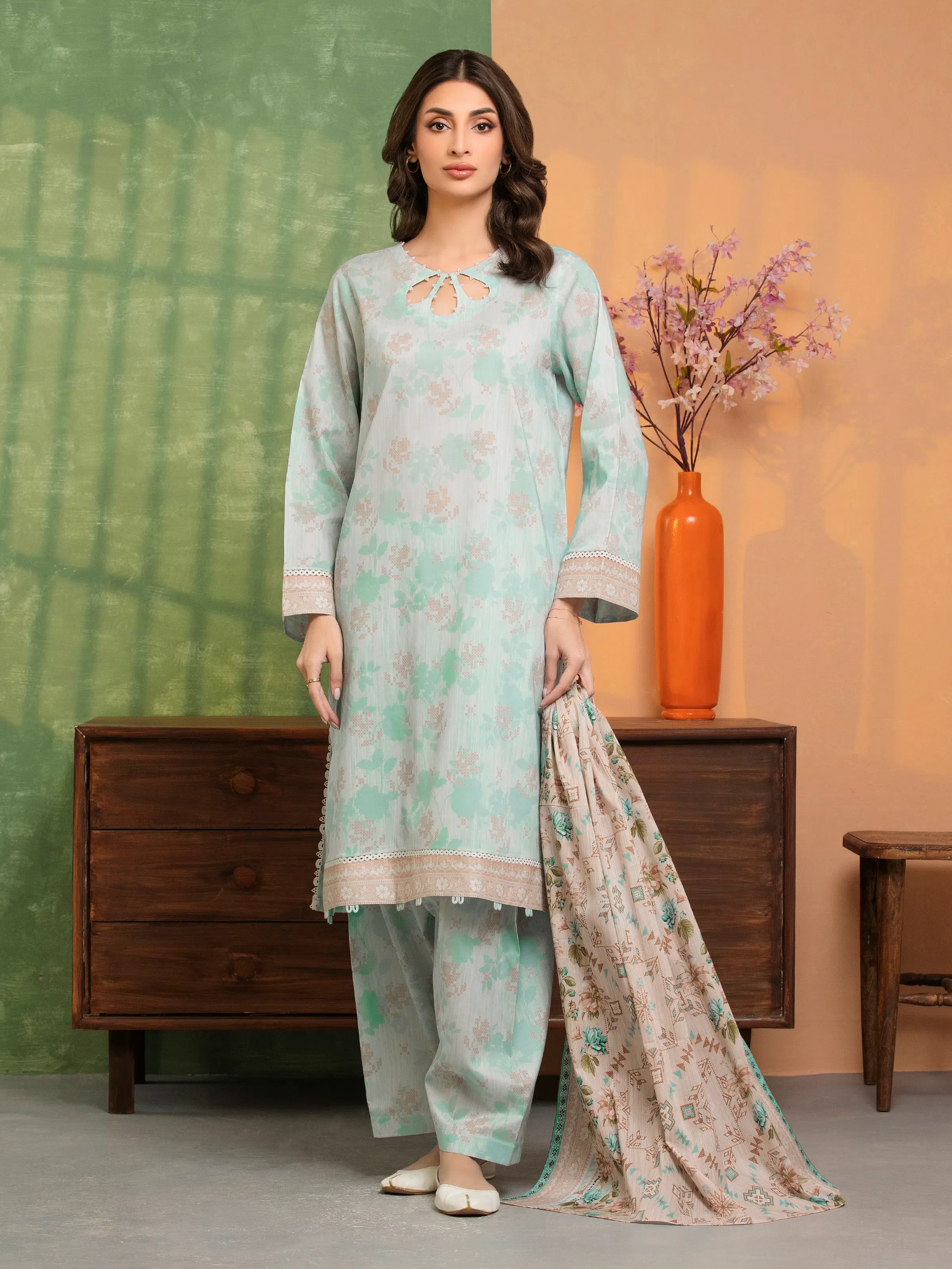 Printed Lawn Suit - EWU5A1-35241-3P