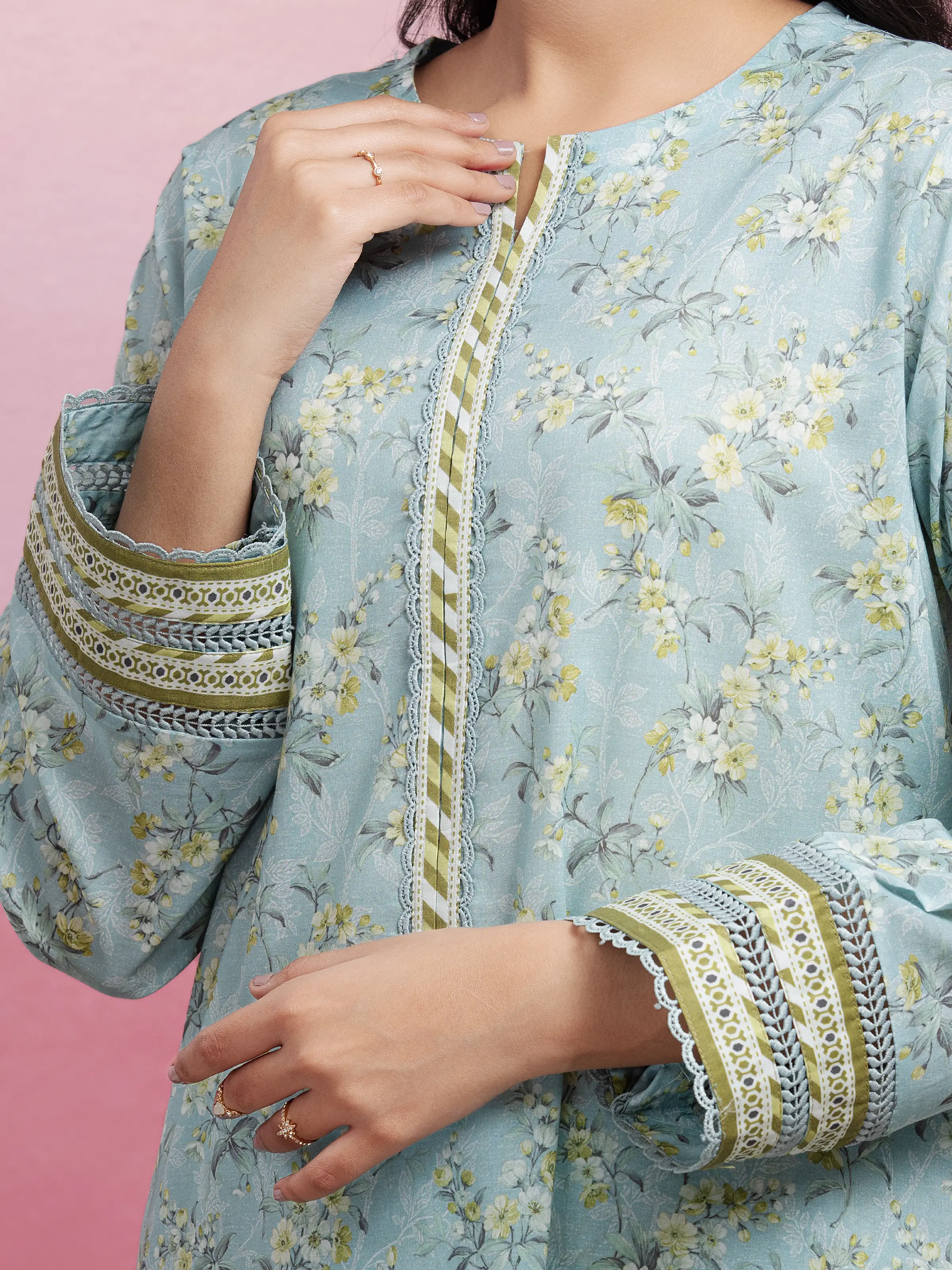 Printed Lawn Suit - EWU5A1-35030-3P - Image 3