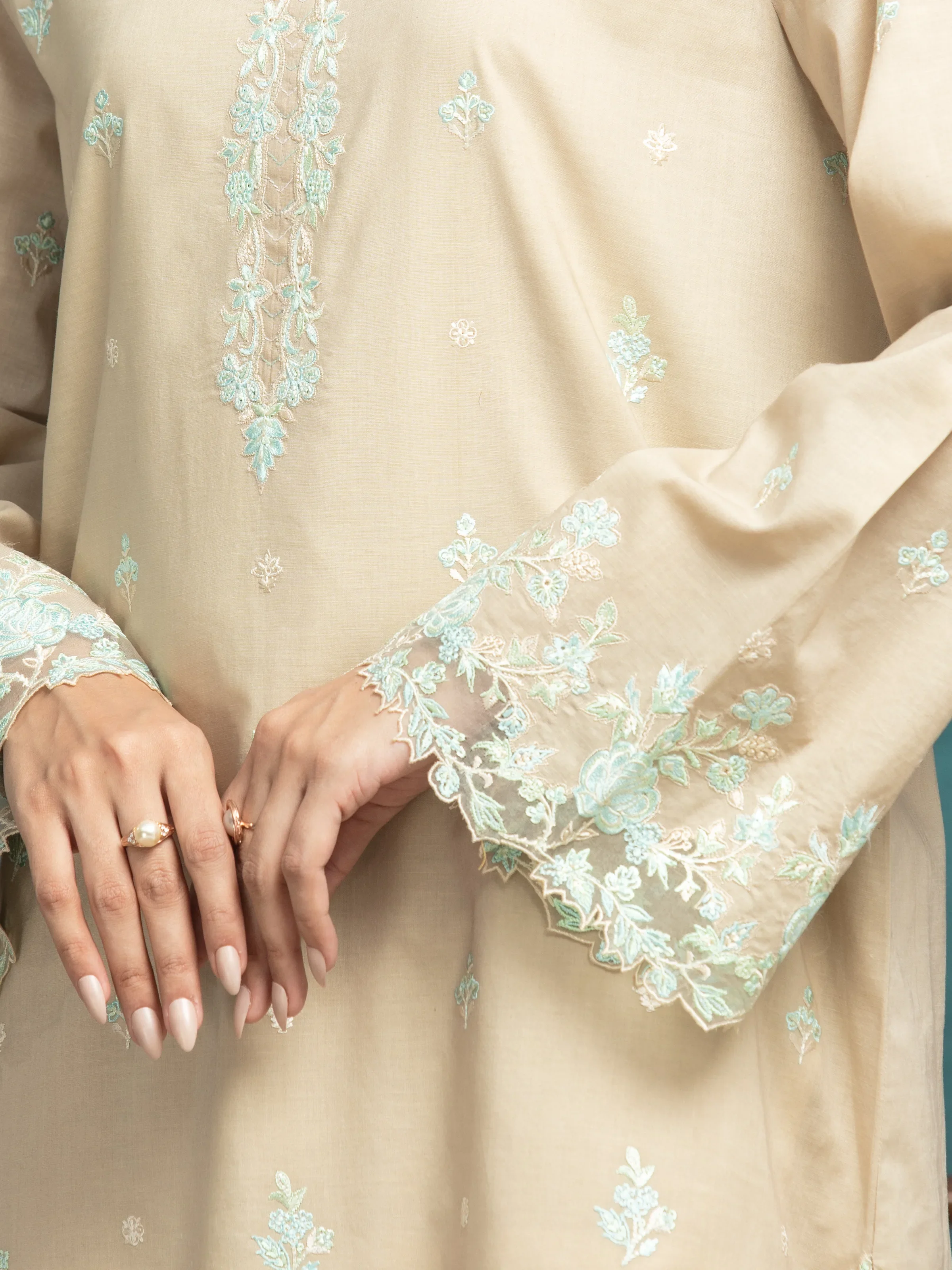 Embroidered Cambric Suit - EWU24V2-31003-3P - Image 4
