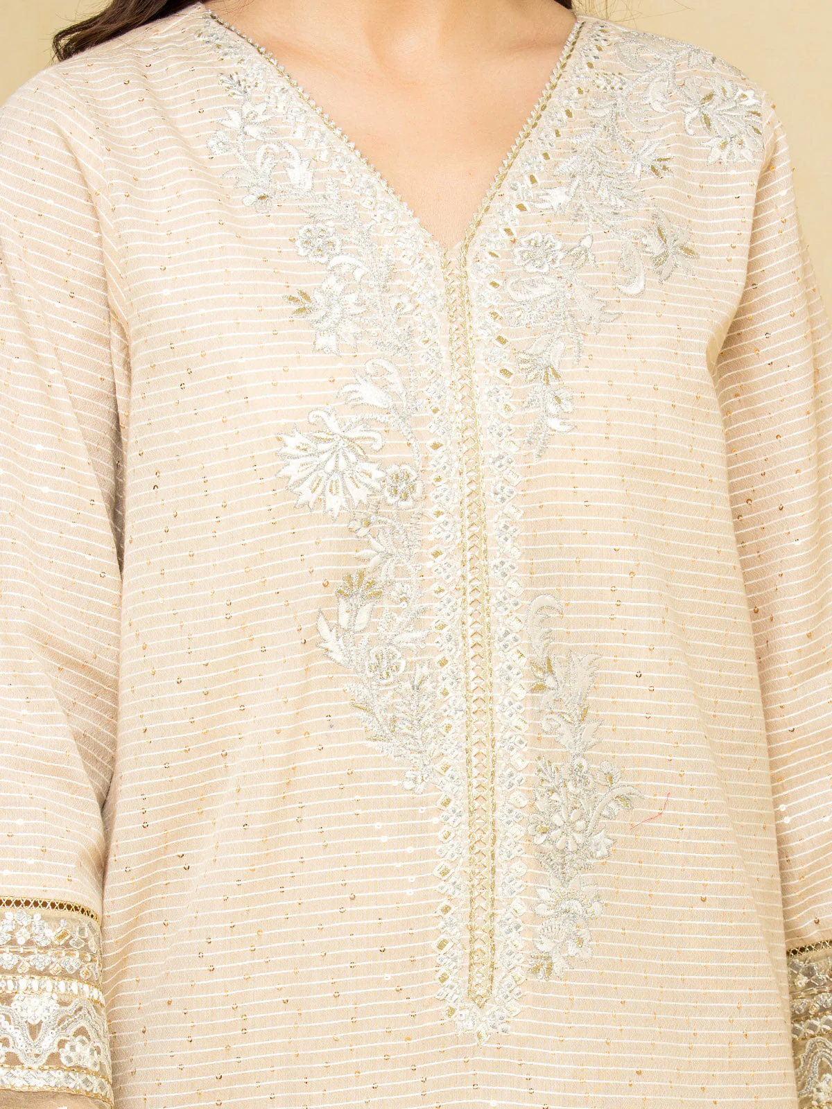 Embroidered Dobby Shirt Trouser - EWU24V7-28771ST - Image 4