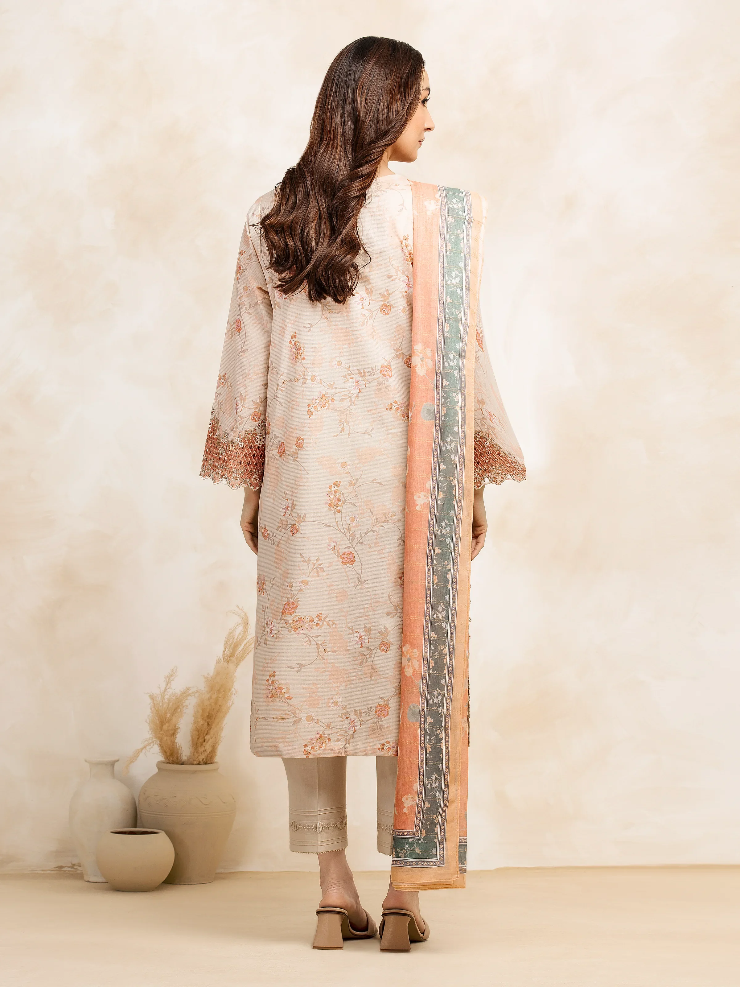 Embroidered Lawn Suit - EWU5V1-31203-3P - Image 6