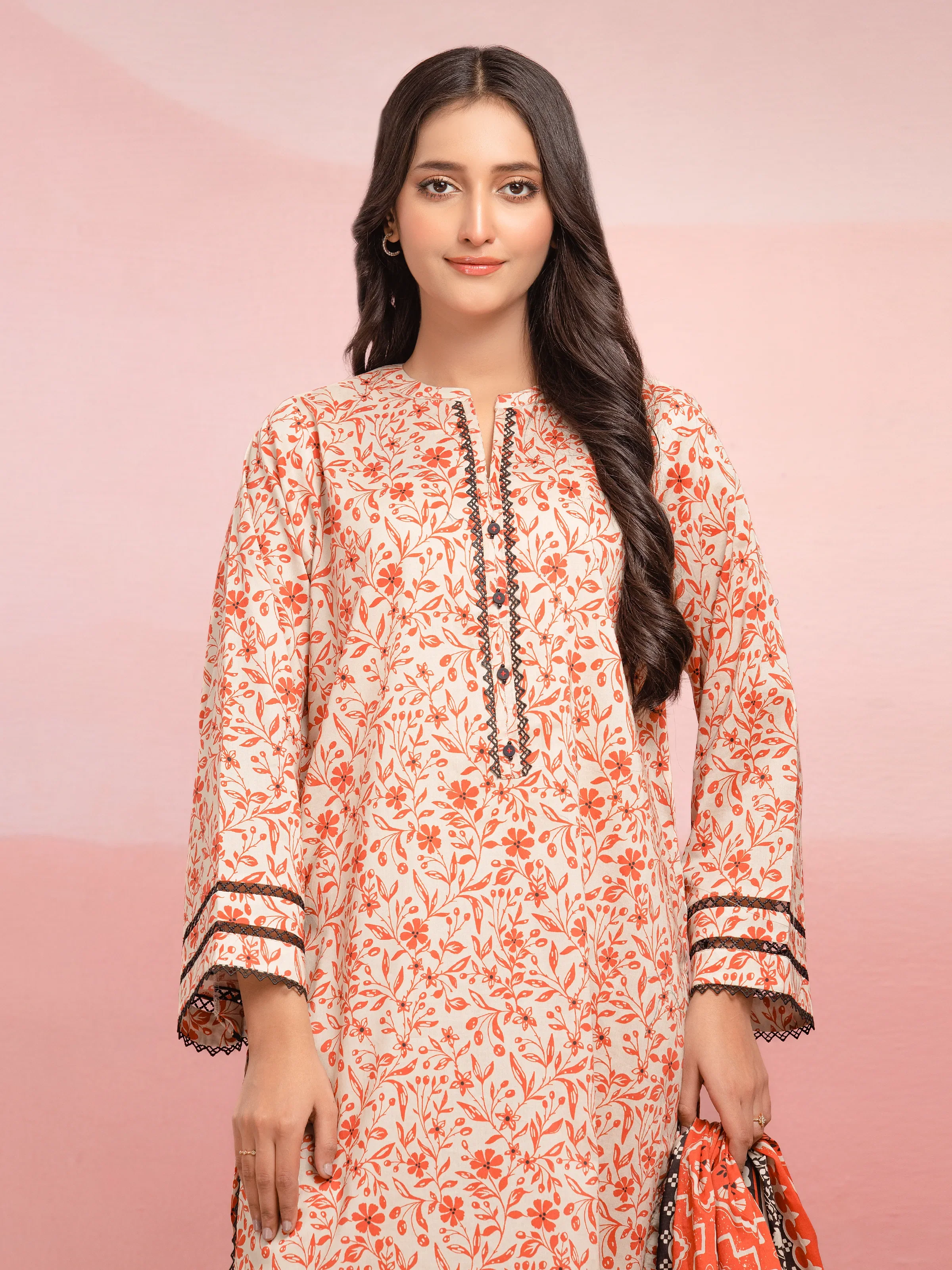 Printed Lawn Suit - EWU5A1-35126-3P - Image 4
