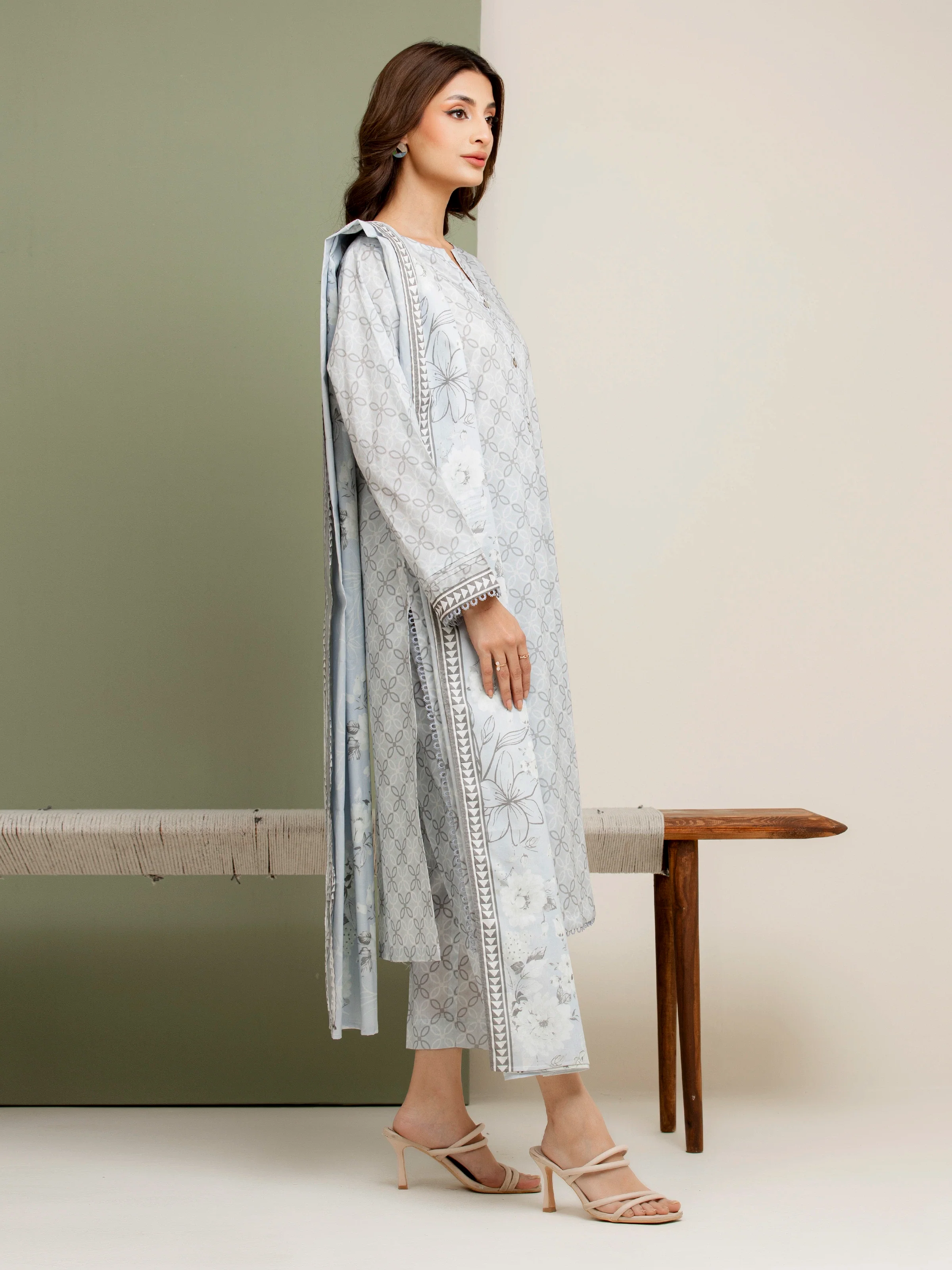 Printed Lawn Suit - EWU5A1-35158-3P - Image 5