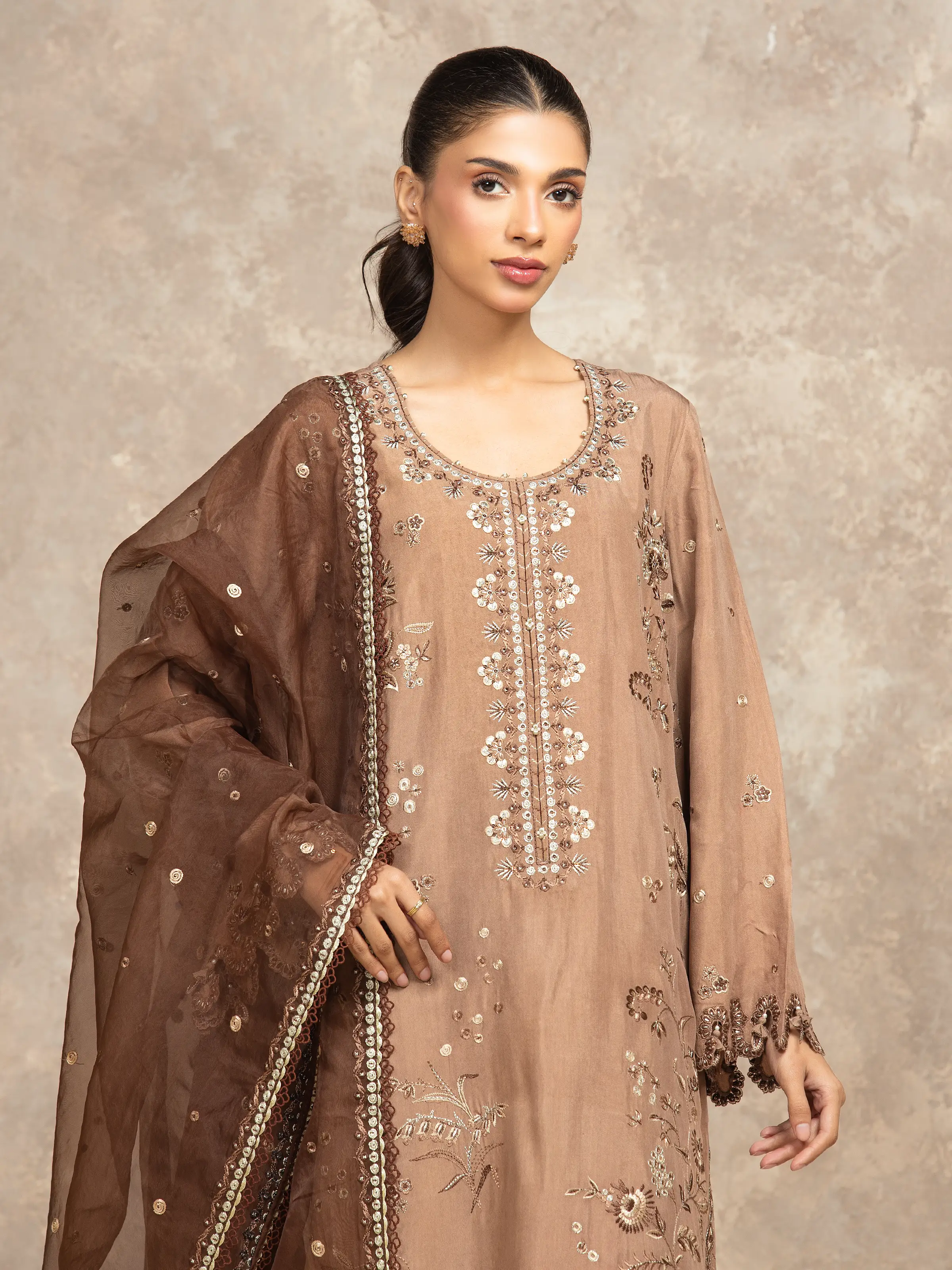 Embroidered Viscose Suit - EWU5V19-32049-3P - Image 2