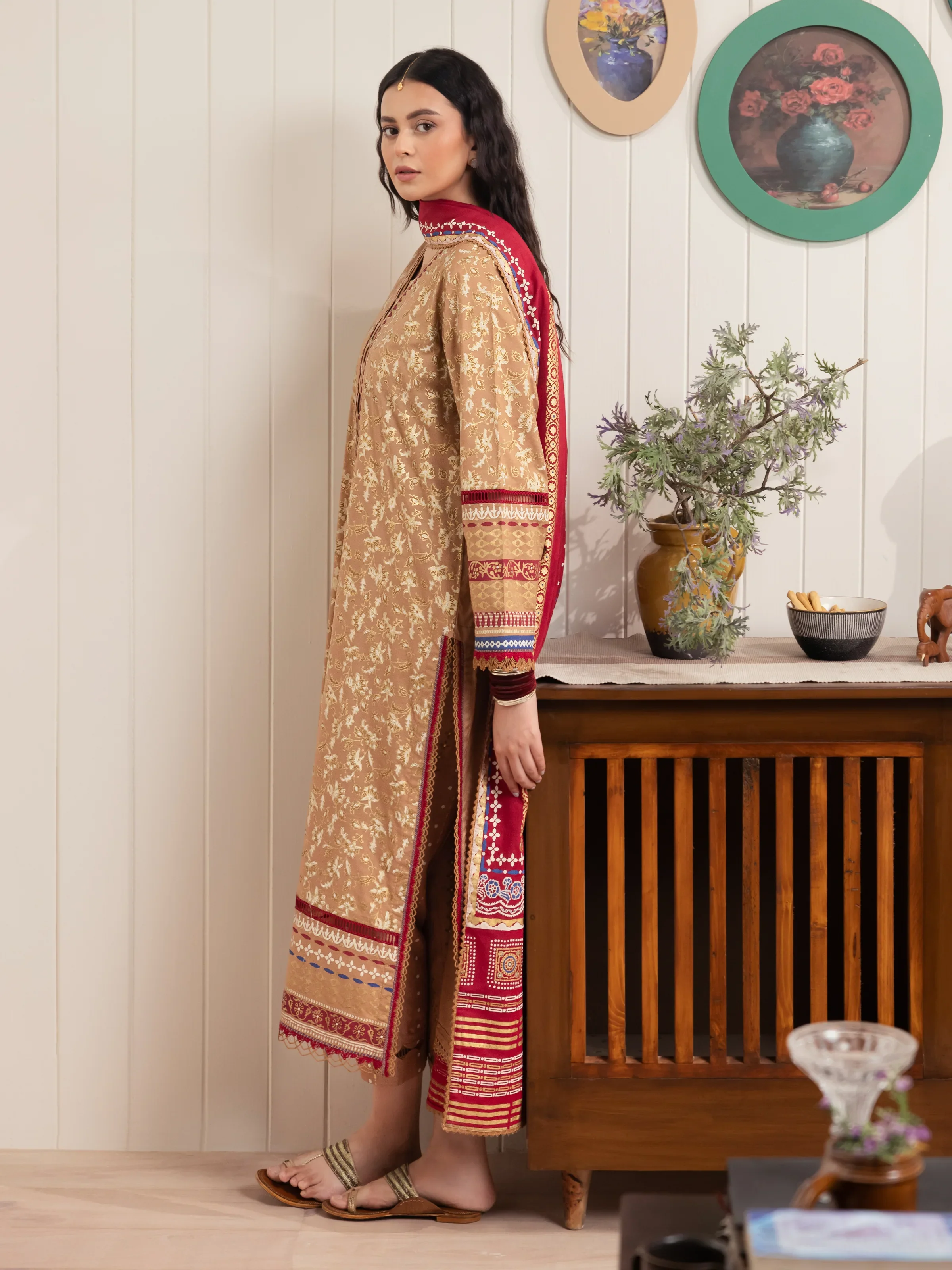 Block Print Cambric Suit - EWU24M1-047 - Image 2