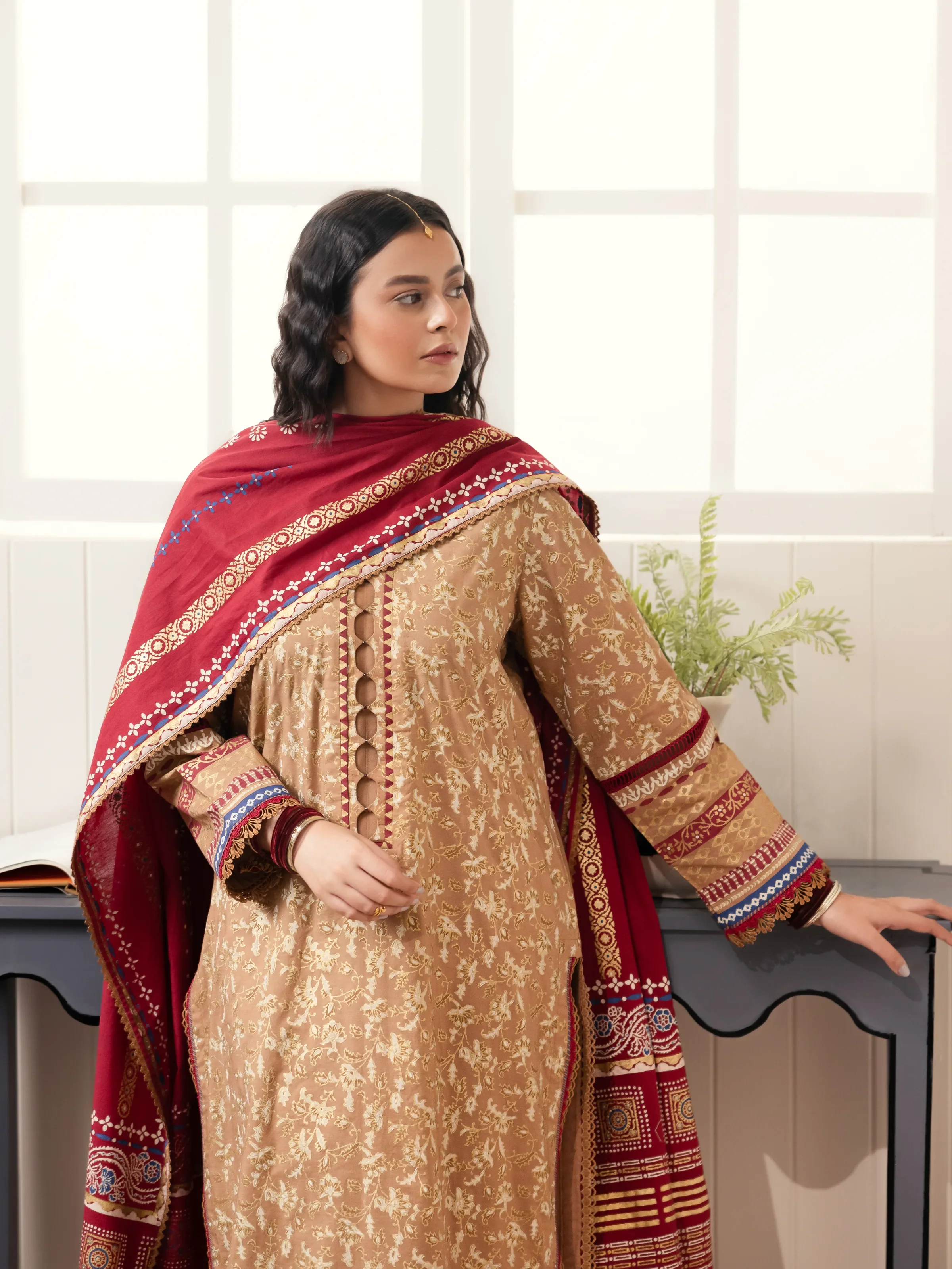 Block Print Cambric Suit - EWU24M1-047 - Image 3