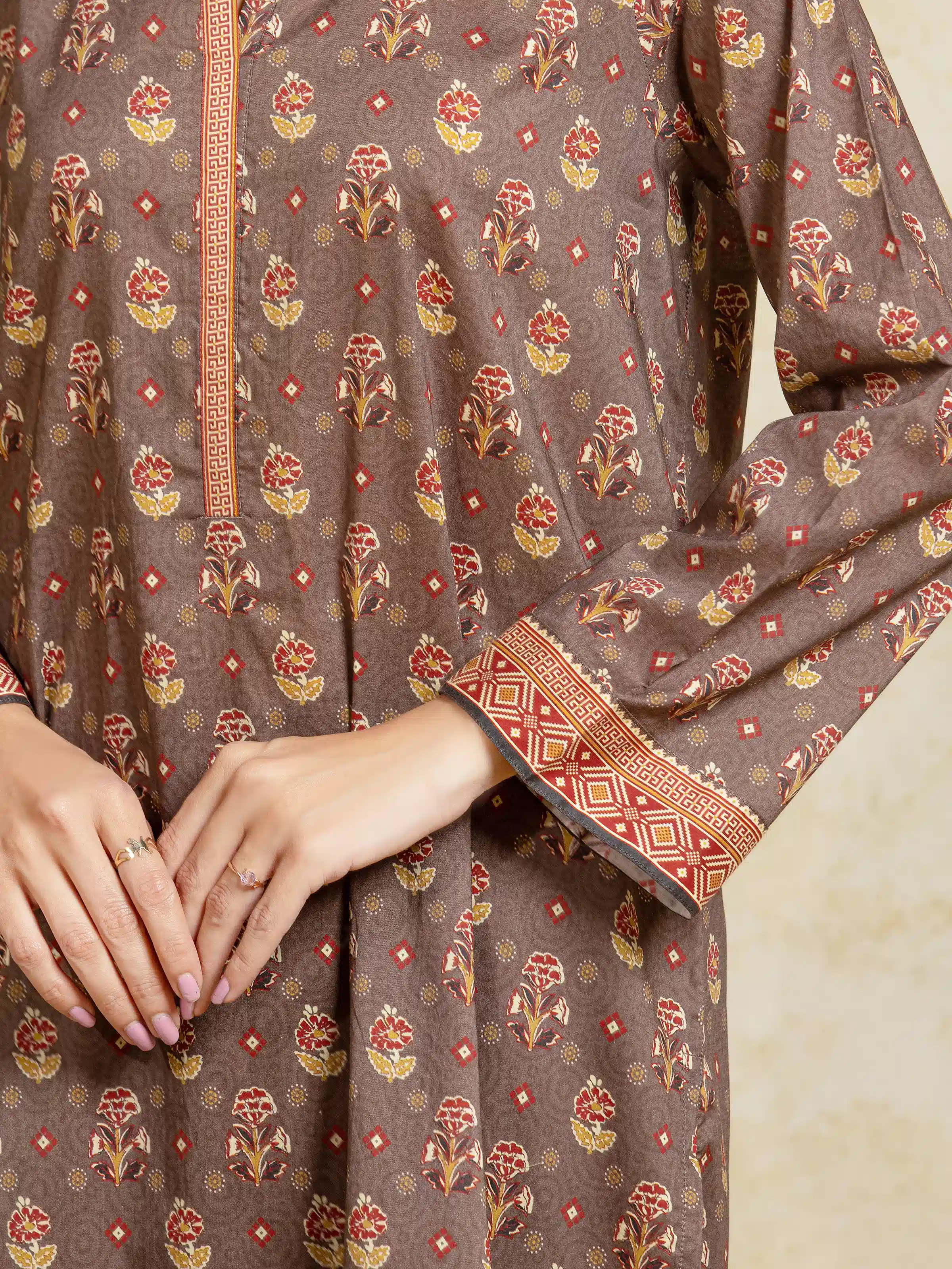 Printed Khaddar Suit - EWU5A3-35906-3P - Image 3
