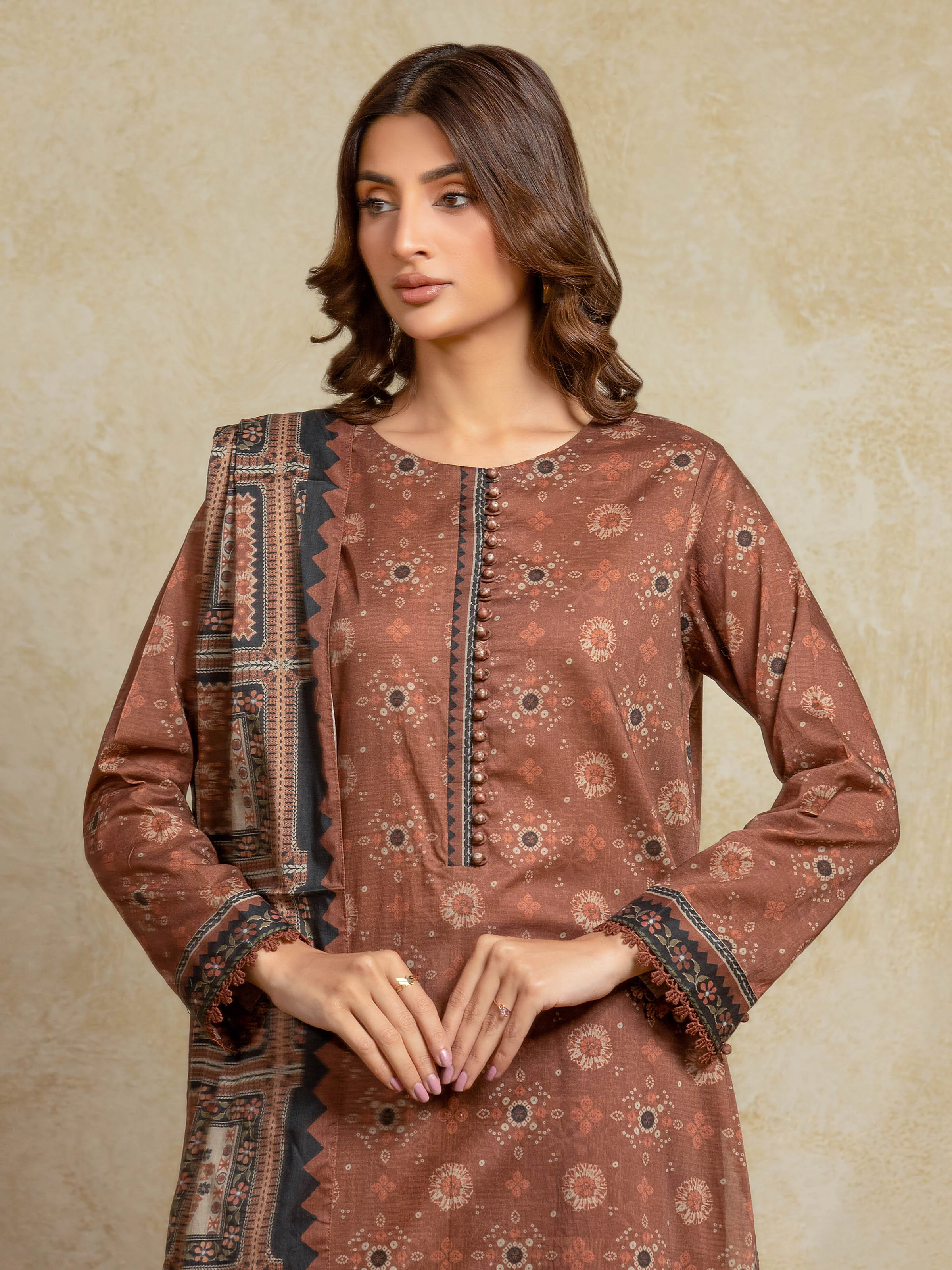 Printed Khaddar Suit - EWU5A3-35960-3P - Image 2