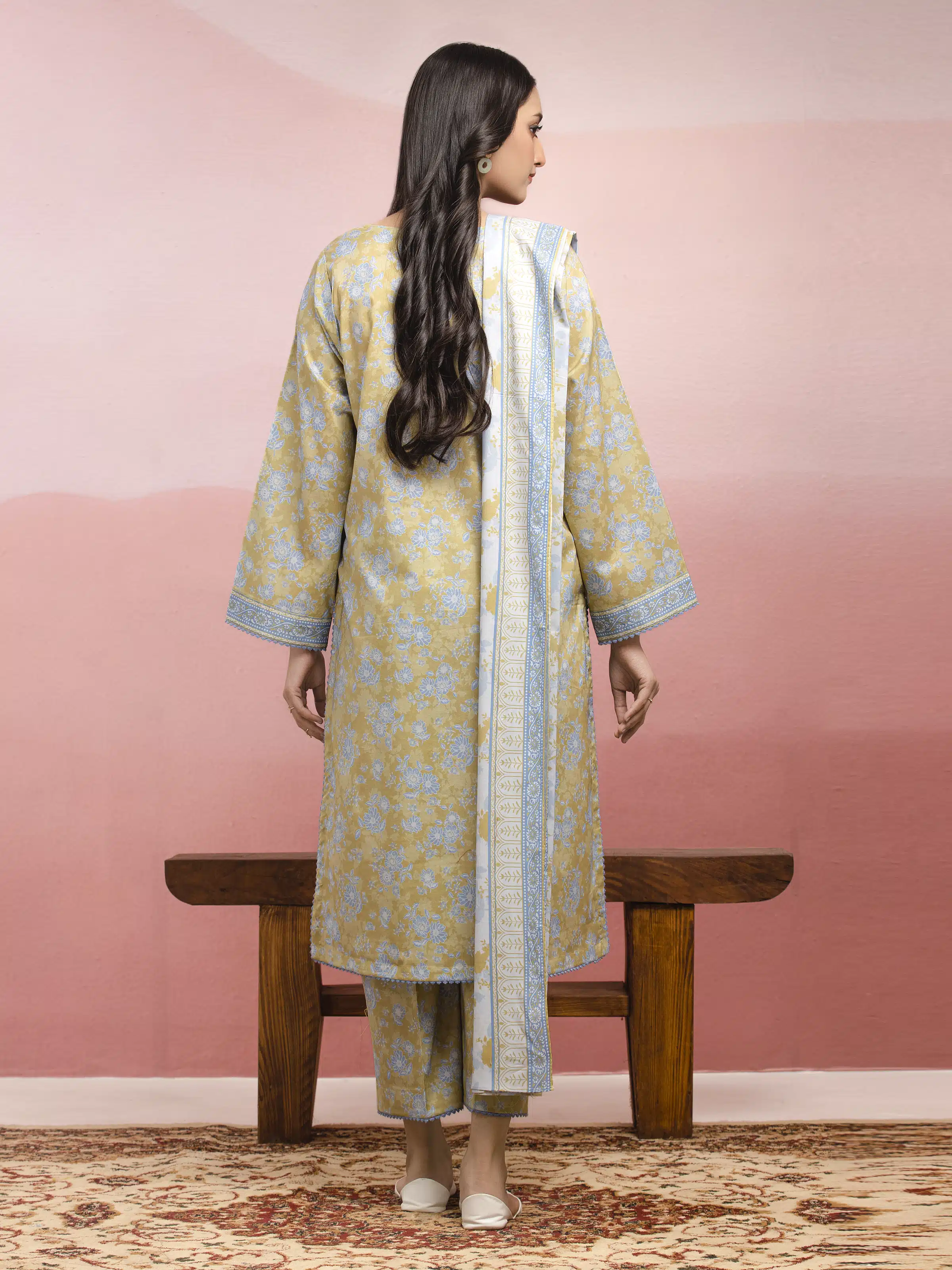 Printed Lawn Suit - EWU5A1-35101-3P - Image 2