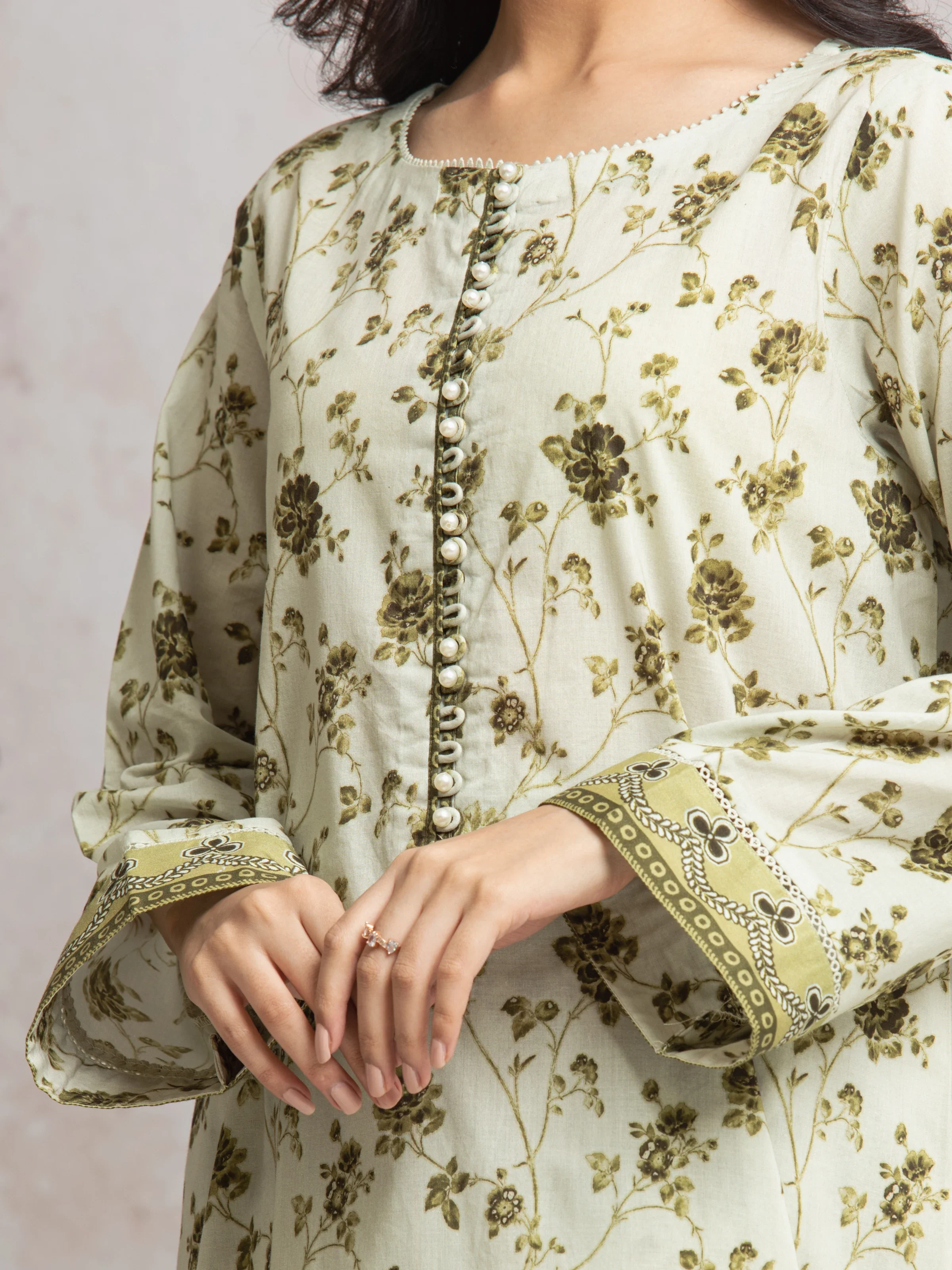 Printed Cambric Shirt Dupatta - EWU24A2-29641SD - Image 2