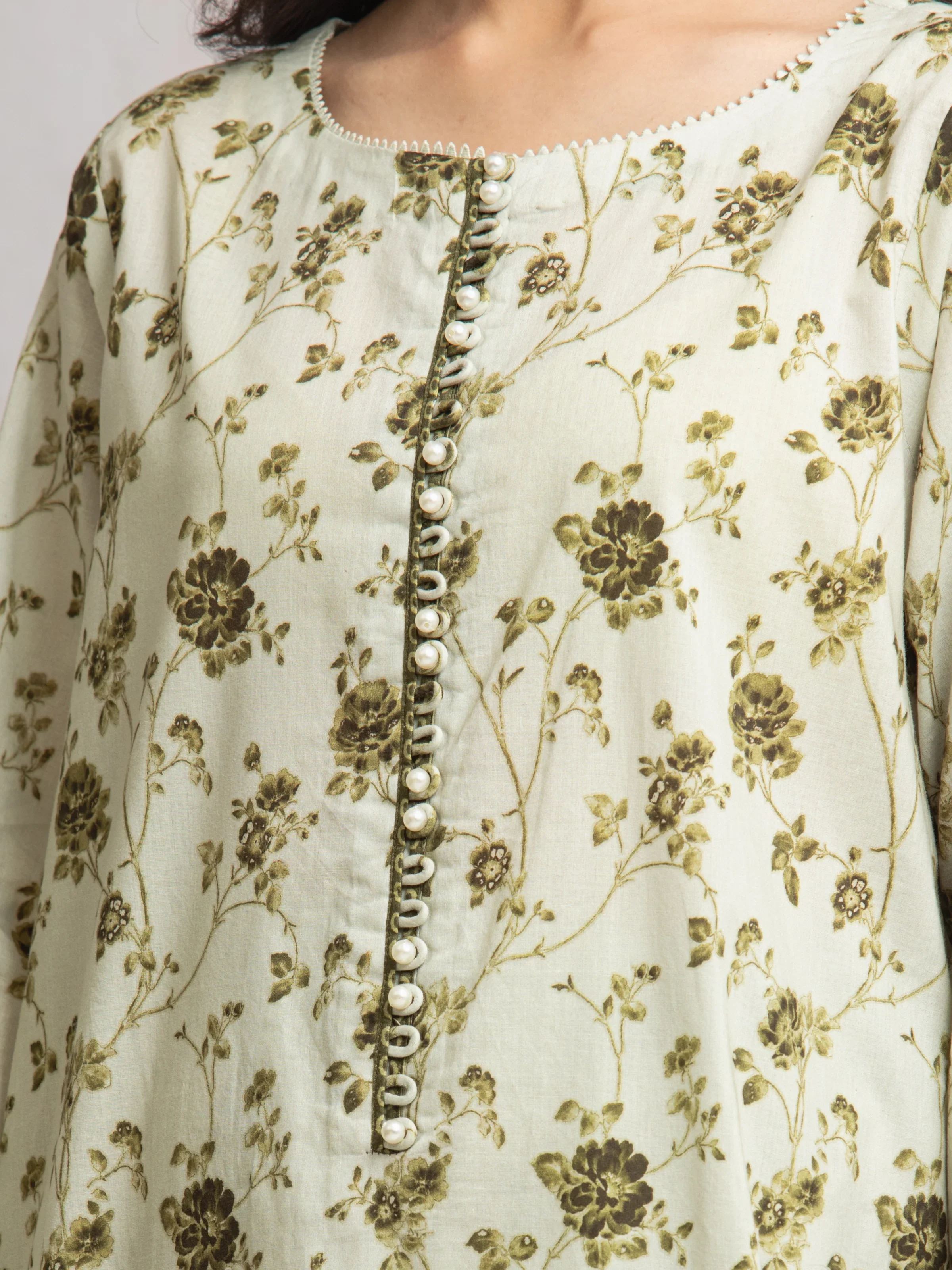 Printed Cambric Shirt Dupatta - EWU24A2-29641SD - Image 3