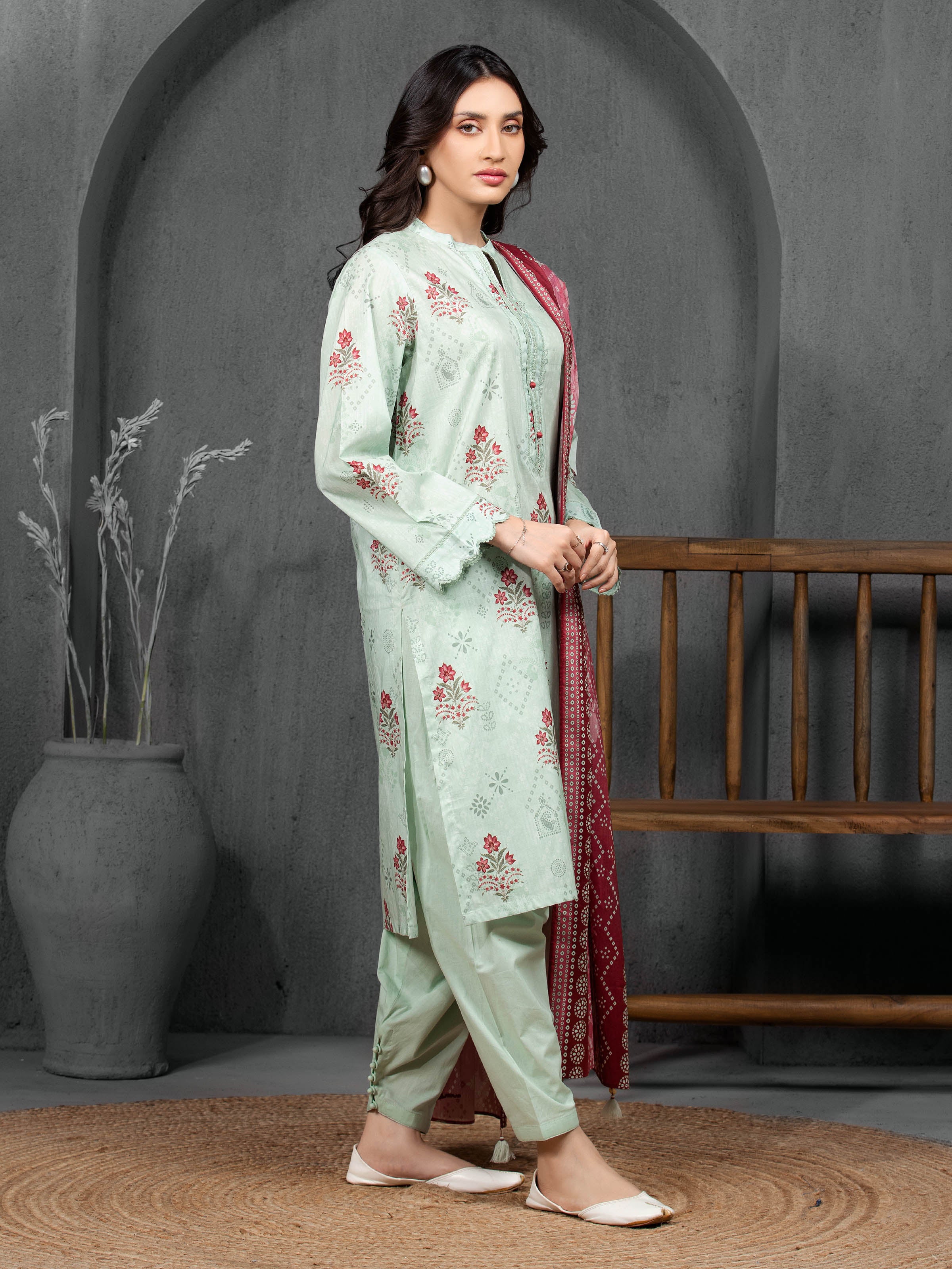 Printed Cambric Suit - EWU5A2-35822-3P - Image 3
