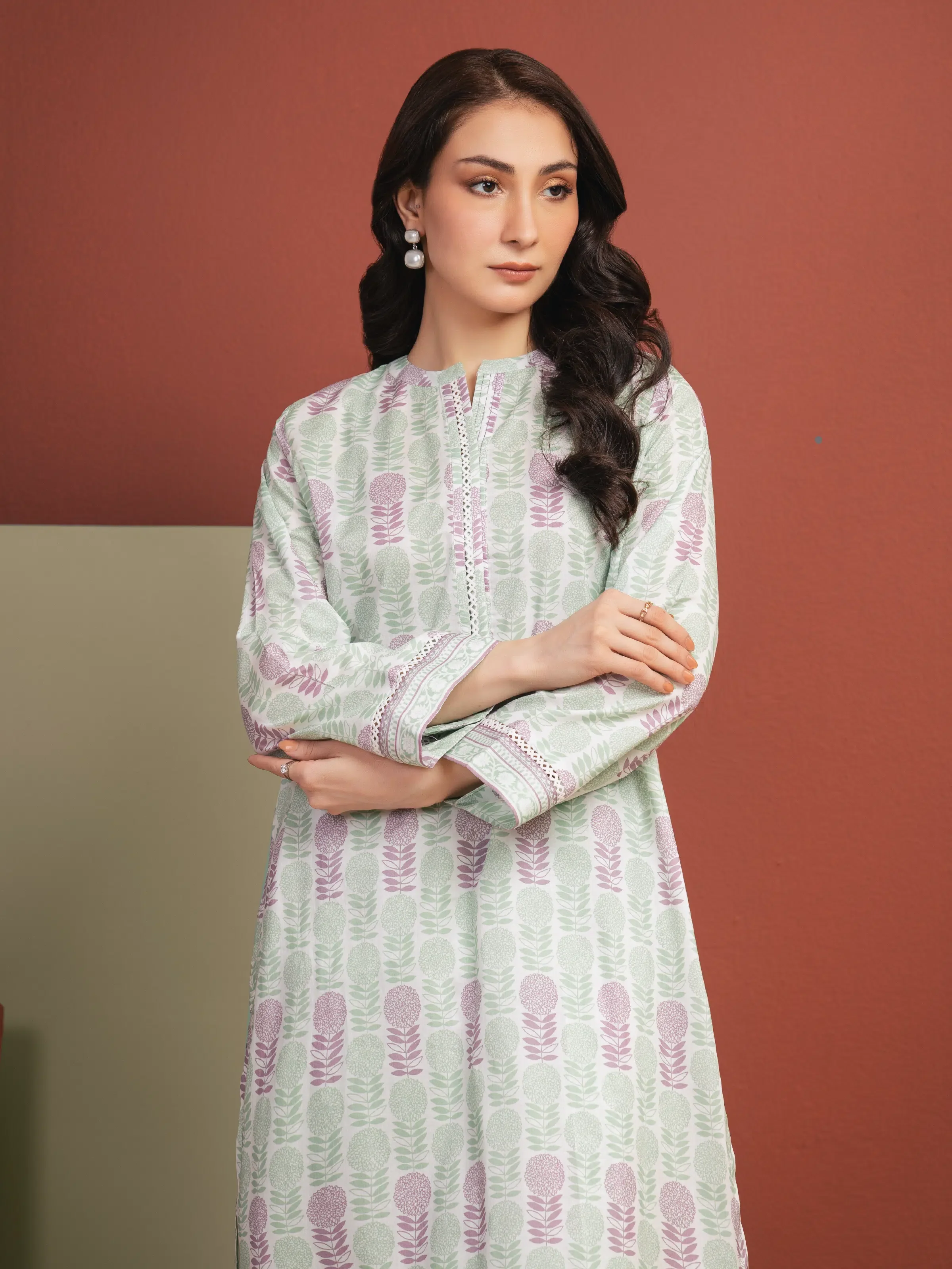 Printed Lawn Shirt Trouser - EWU5A1-35704ST - Image 2