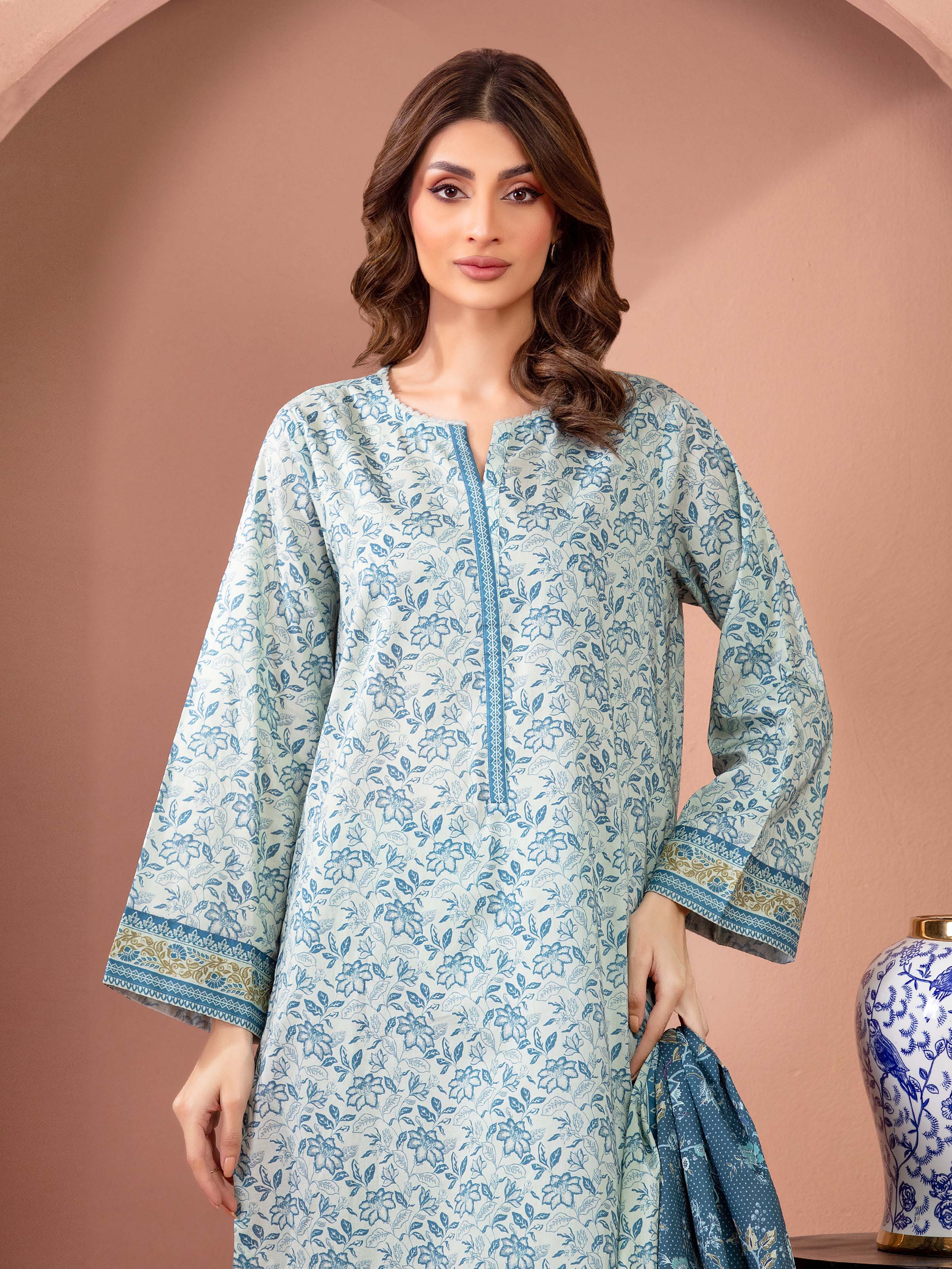 Printed Lawn Suit - EWU5A1-35123-3P - Image 2