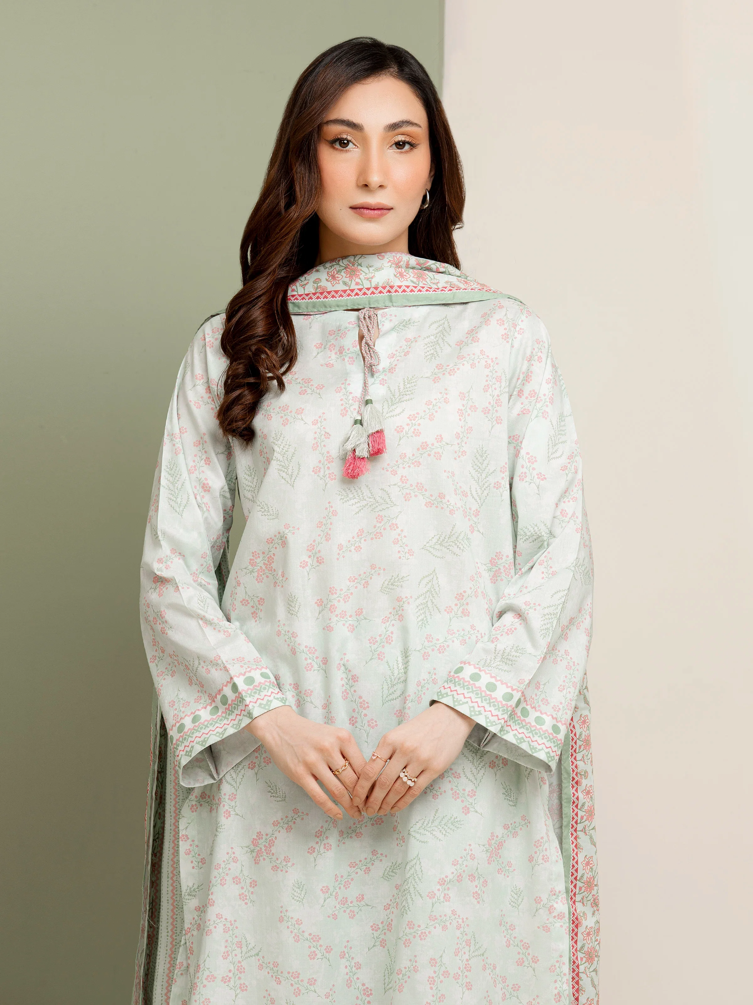 Printed Lawn Suit - EWU5A1-35165-3P - Image 4