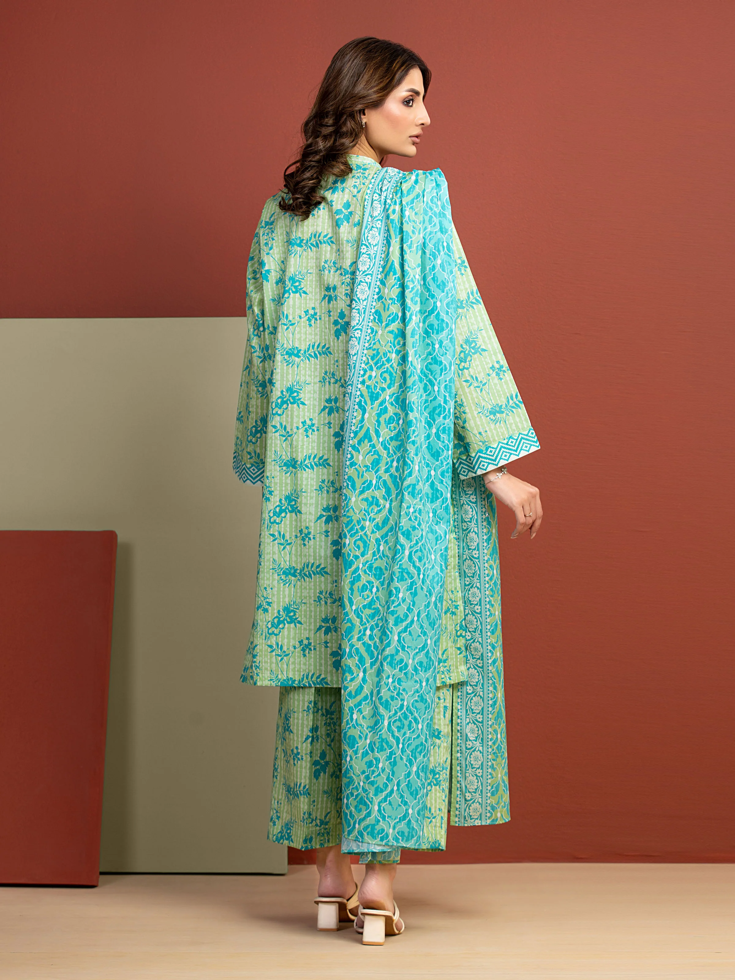 Printed Lawn Suit - EWU5A1-35299-3P - Image 6