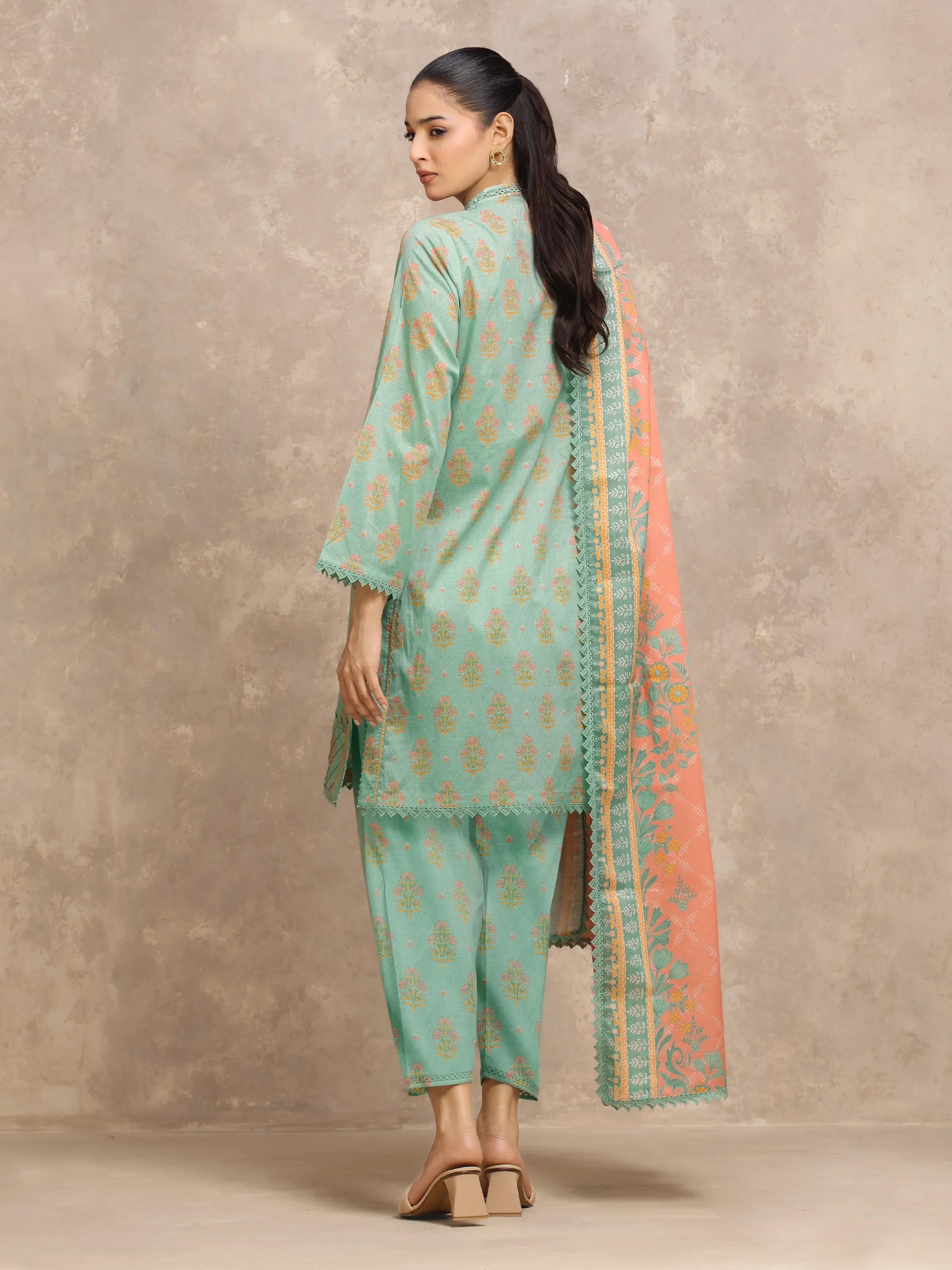 Printed Lawn Suit - EWU6A1-36746-3P - Image 6
