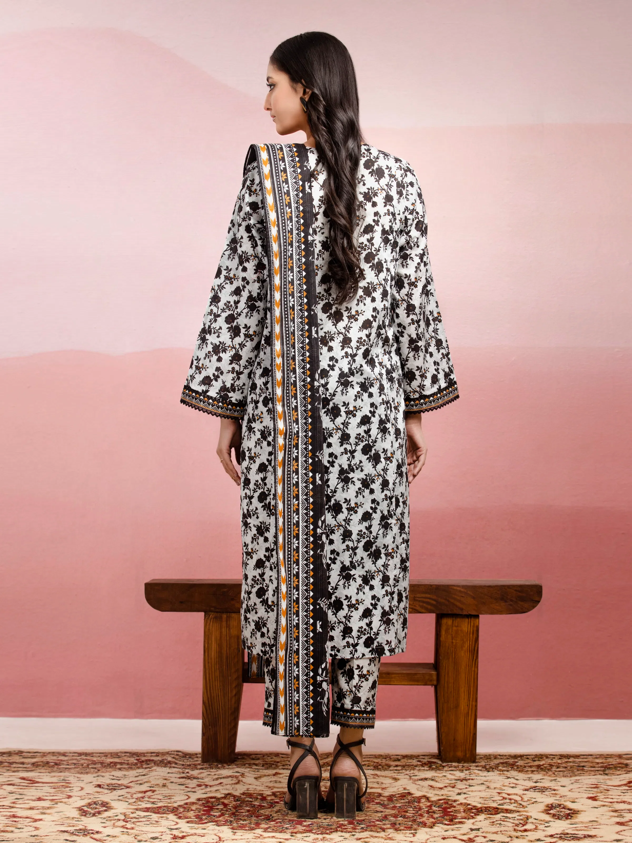 Printed Lawn Suit - EWU5A1-35086-3P - Image 2