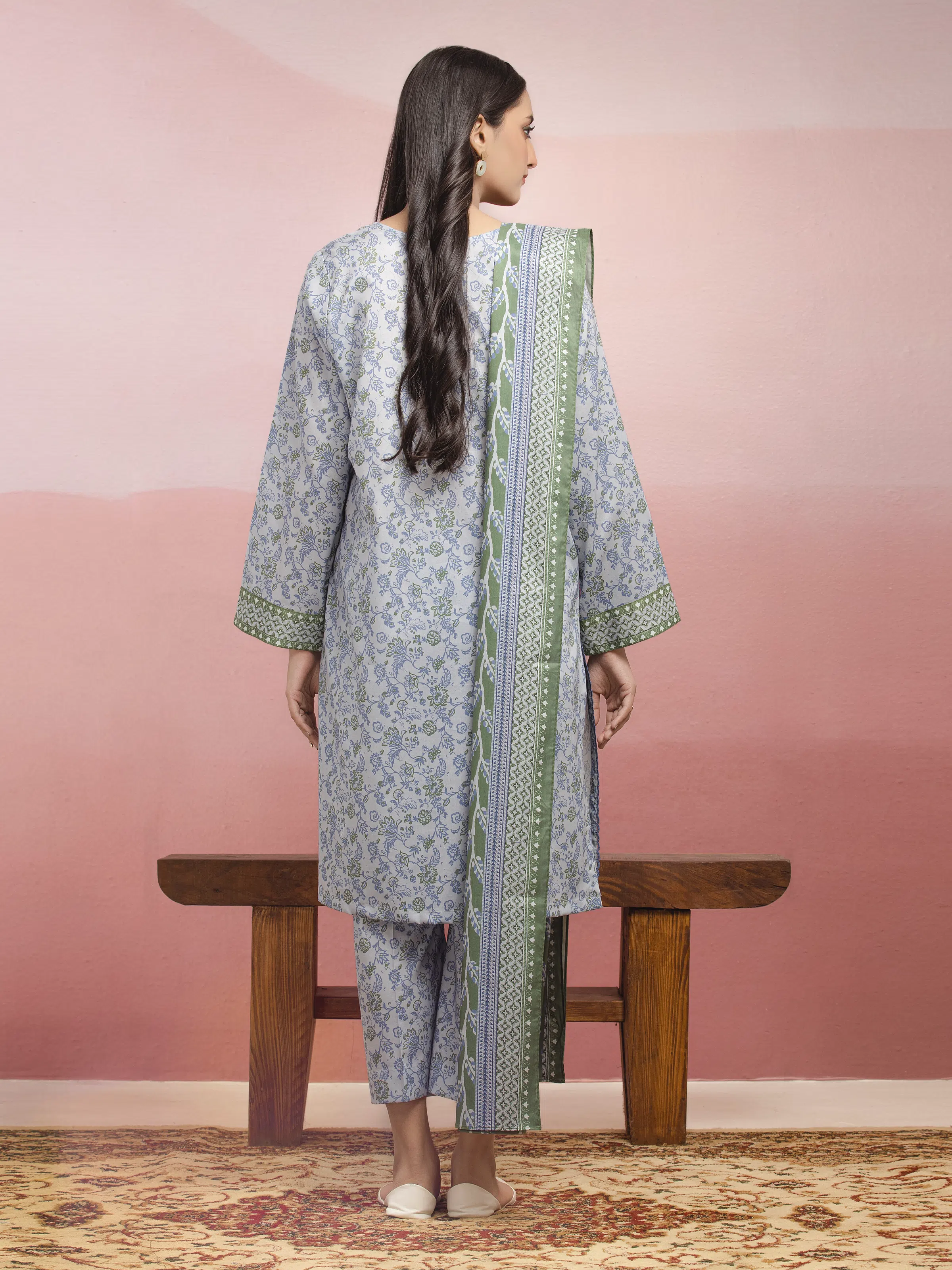 Printed Lawn Suit - EWU5A1-35117-3P - Image 2
