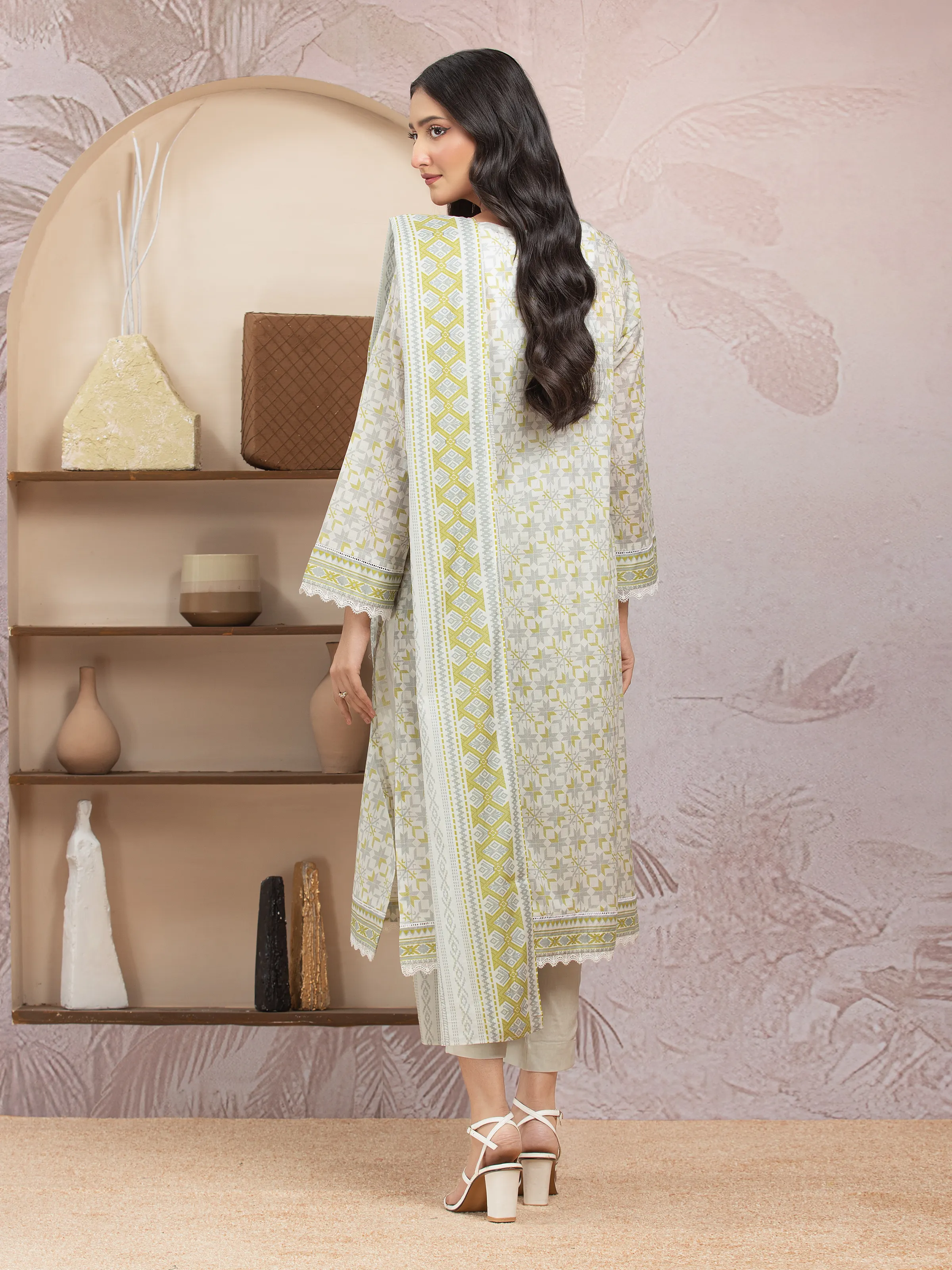 Printed Lawn Suit - EWU5A1-35203-3P - Image 2