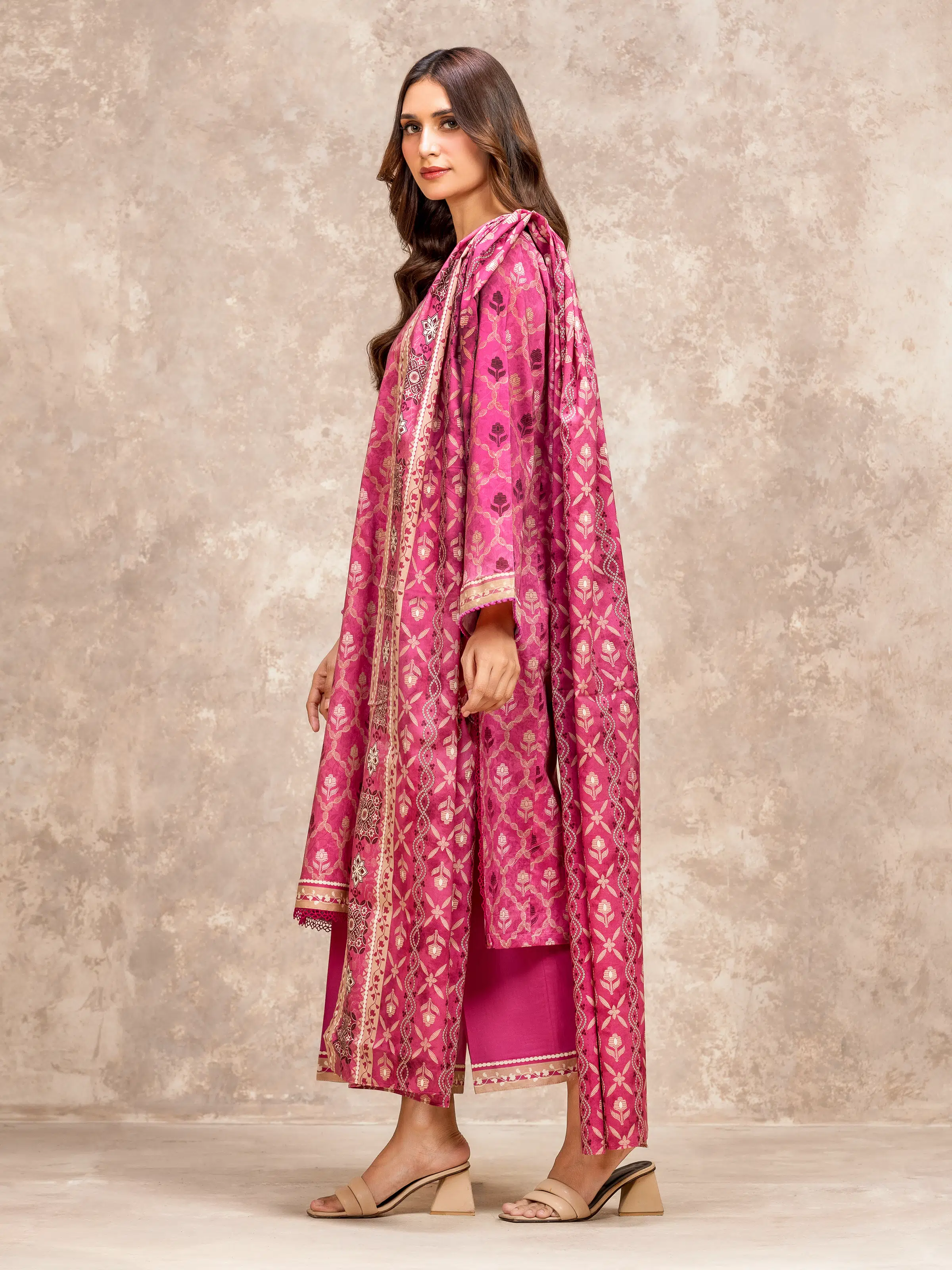 Printed Lawn Suit - EWU6A1-36523-3P - Image 5
