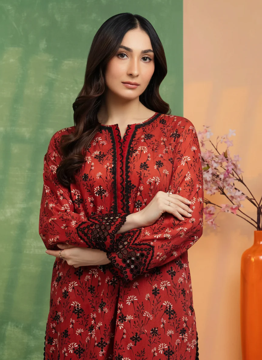 Embroidered Lawn Shirt - EWU5V1-31402S - Image 2