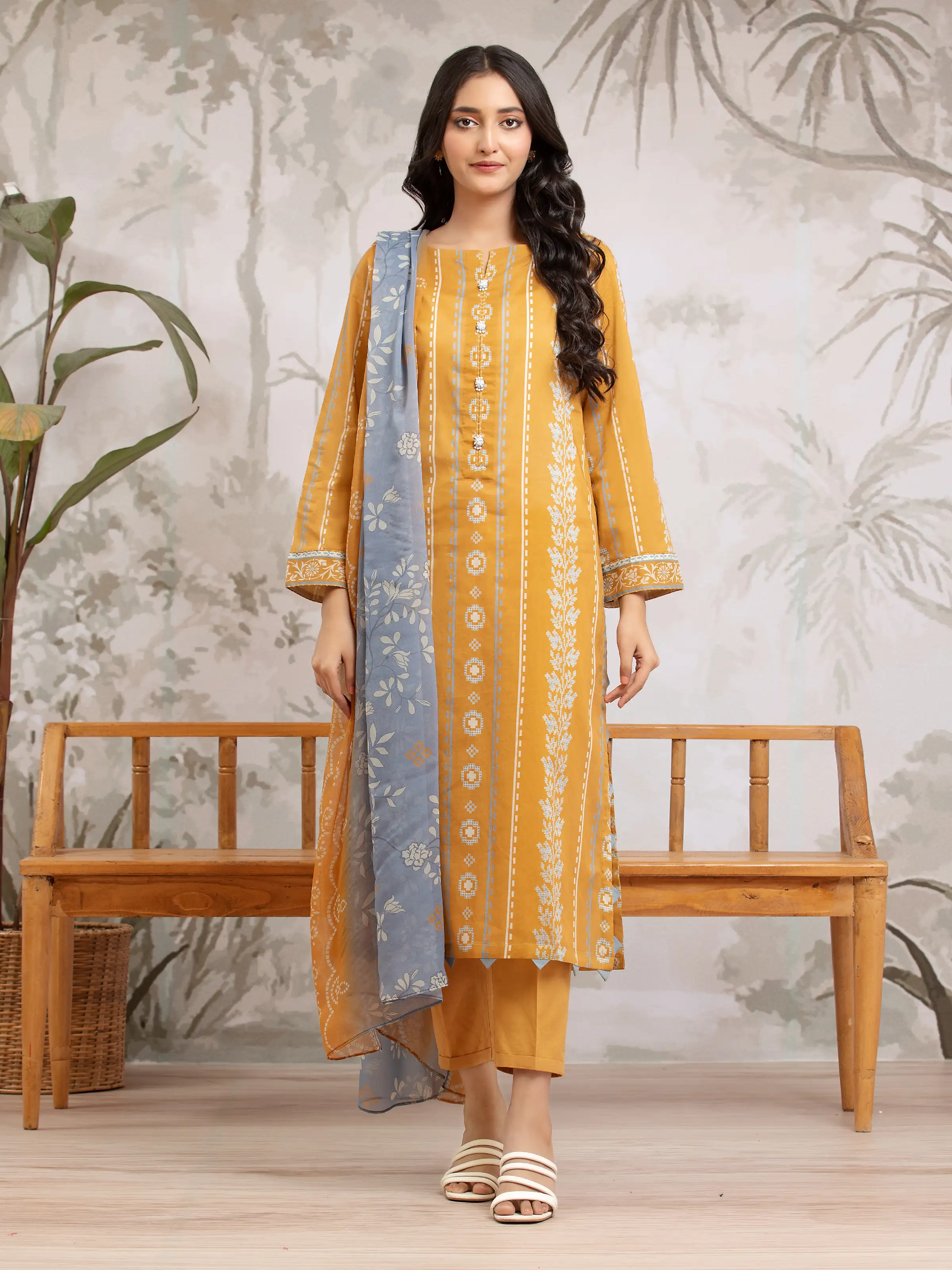 Printed Khaddar Shirt Trouser - EWU24M2-172ST - Image 2