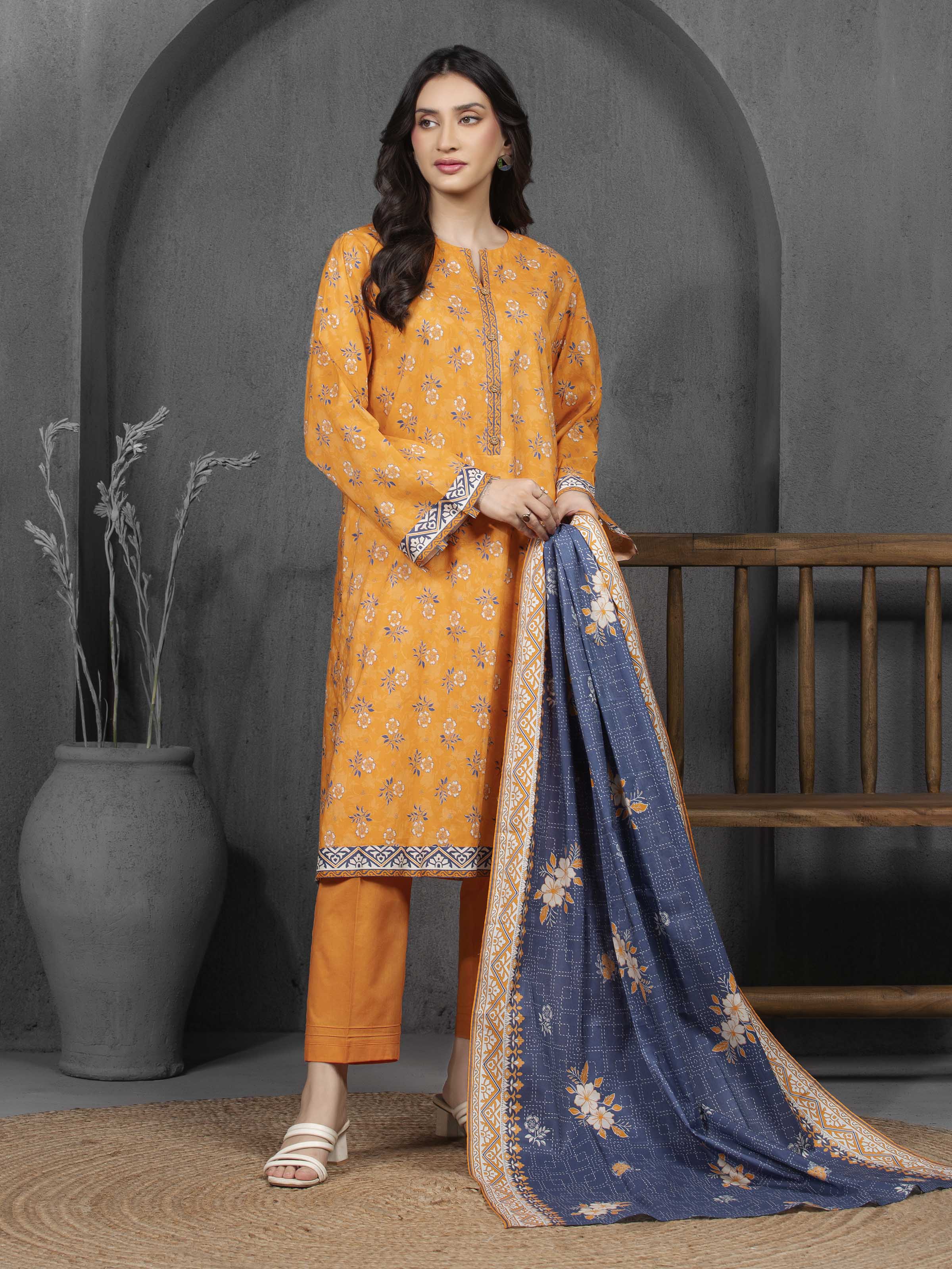 Printed Cambric Suit - EWU5A2-35817-3P