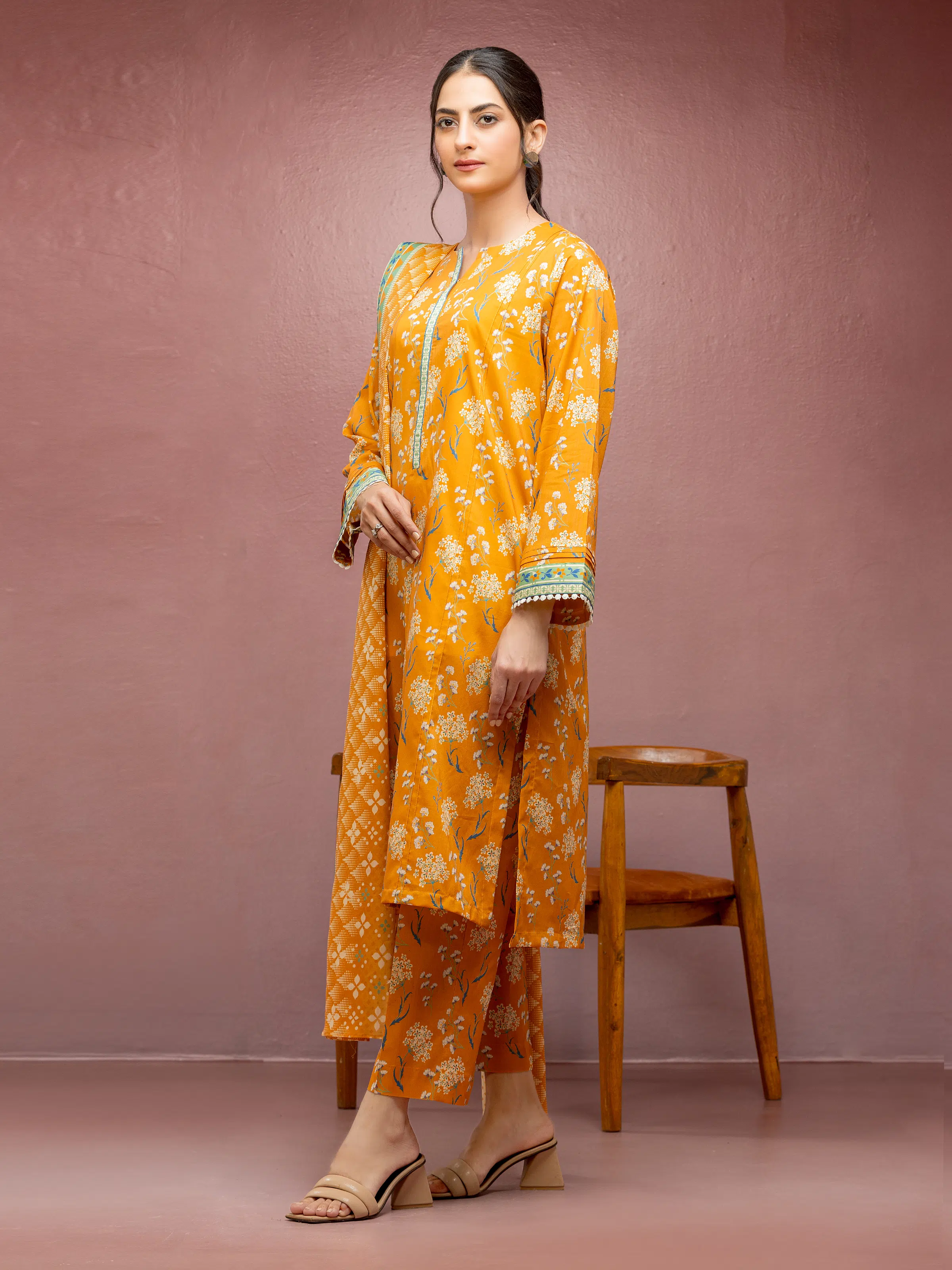 Printed Lawn Suit - EWU5A1-35080-3P - Image 3