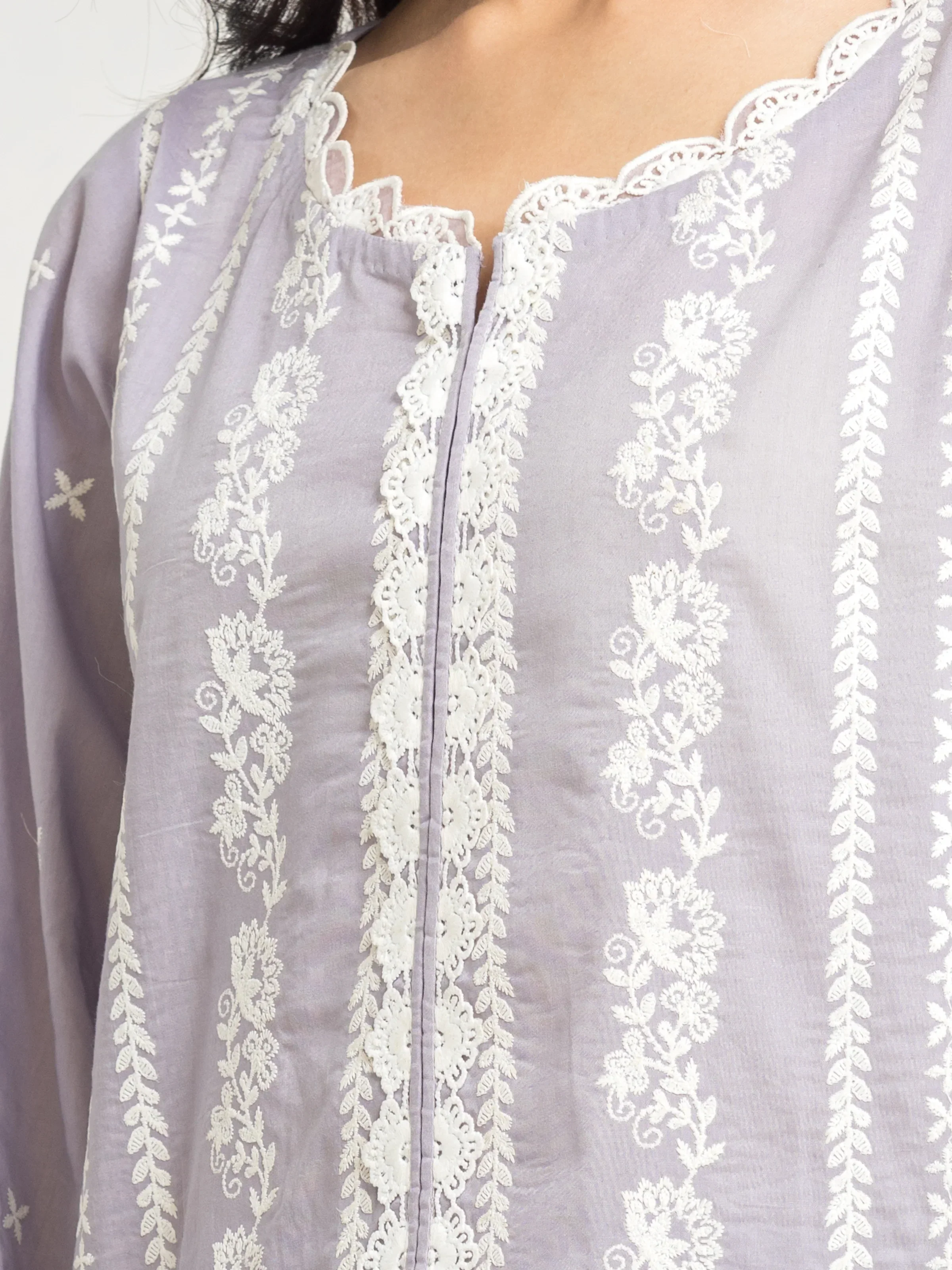 Embroidered Cambric Shirt Trouser - EWU24V2-30150ST - Image 3