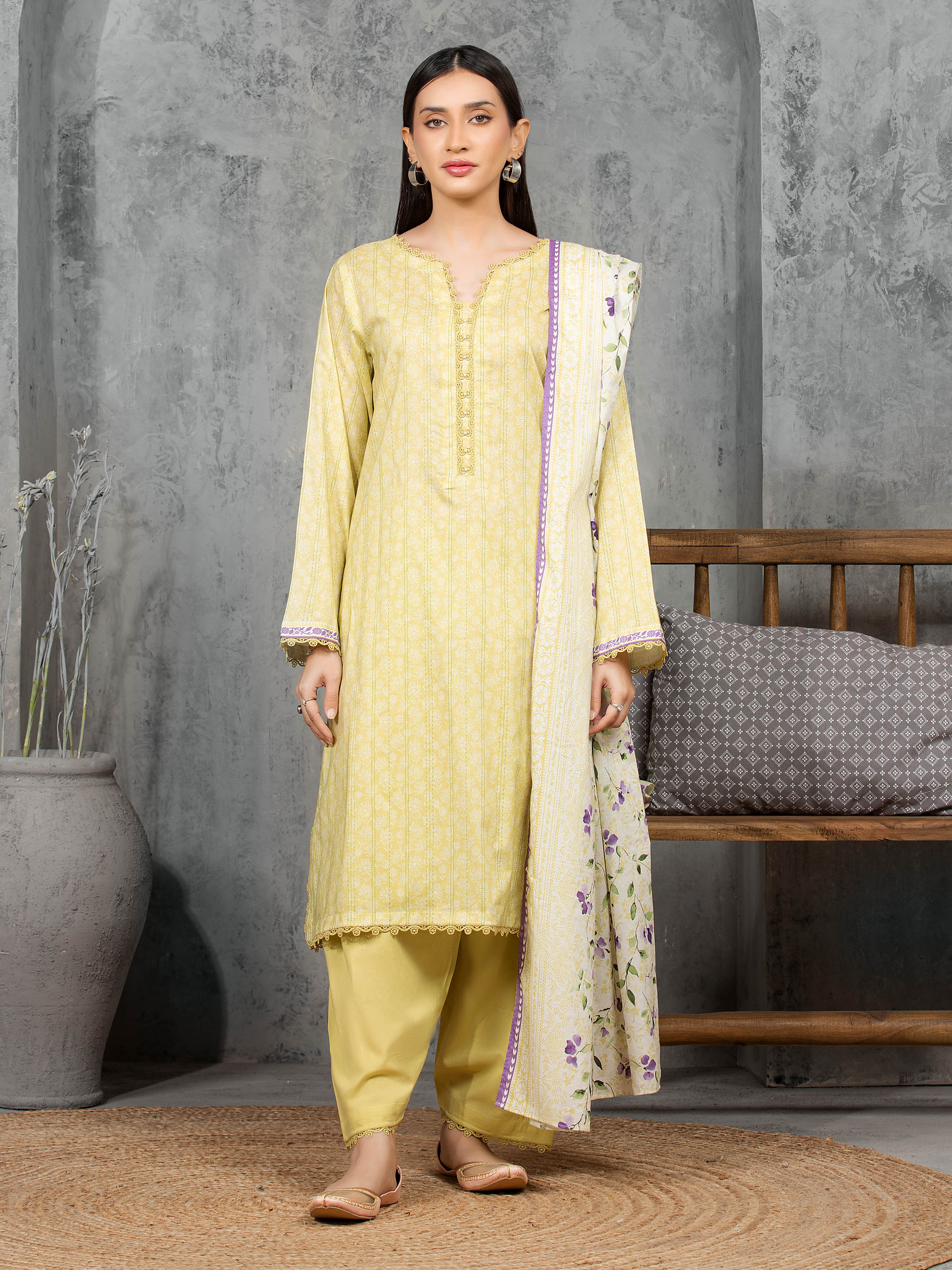 Printed Cambric Suit - EWU5A2-35811-3P