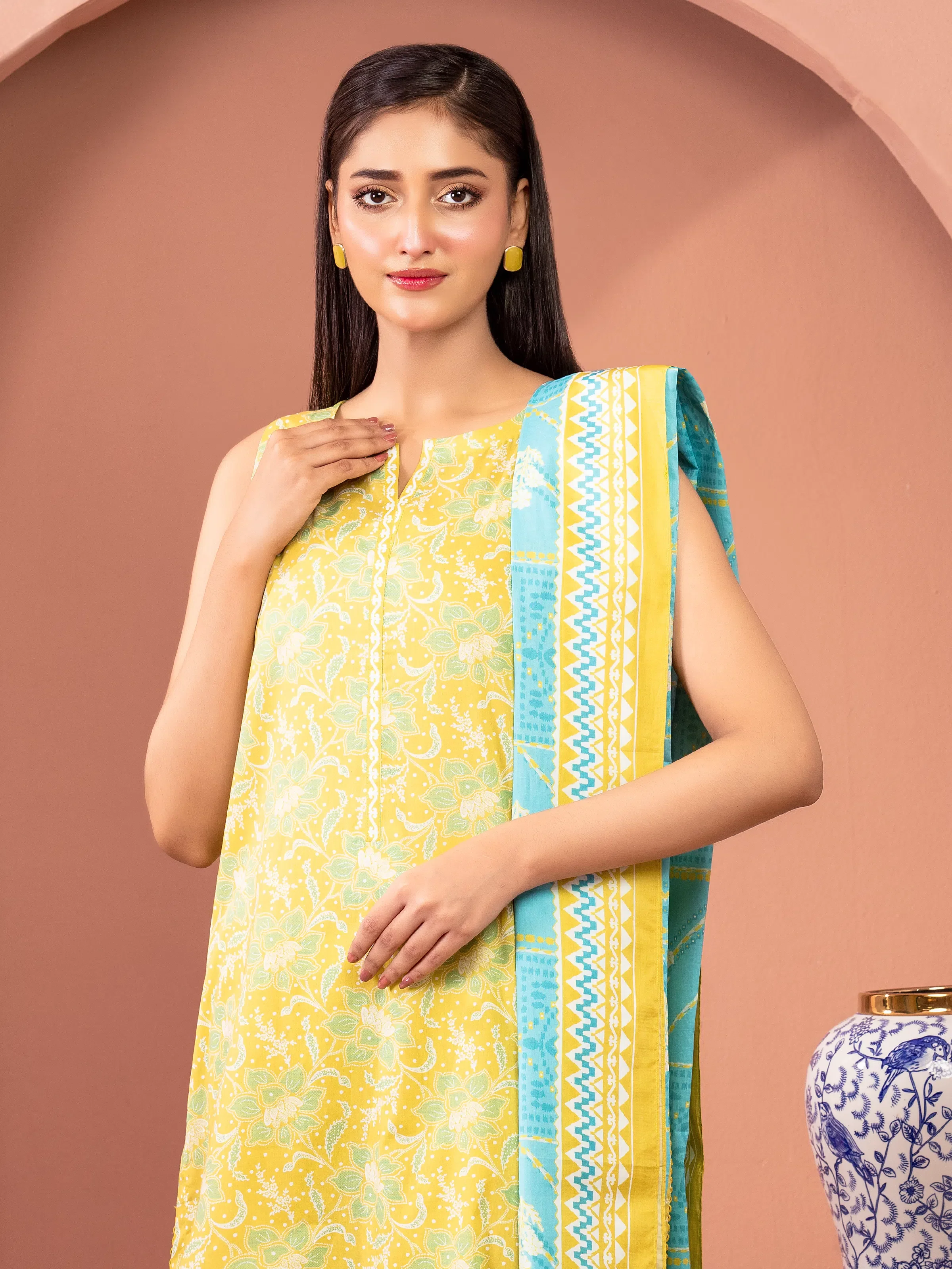 Printed Lawn Suit - EWU5A1-35236-3P - Image 2