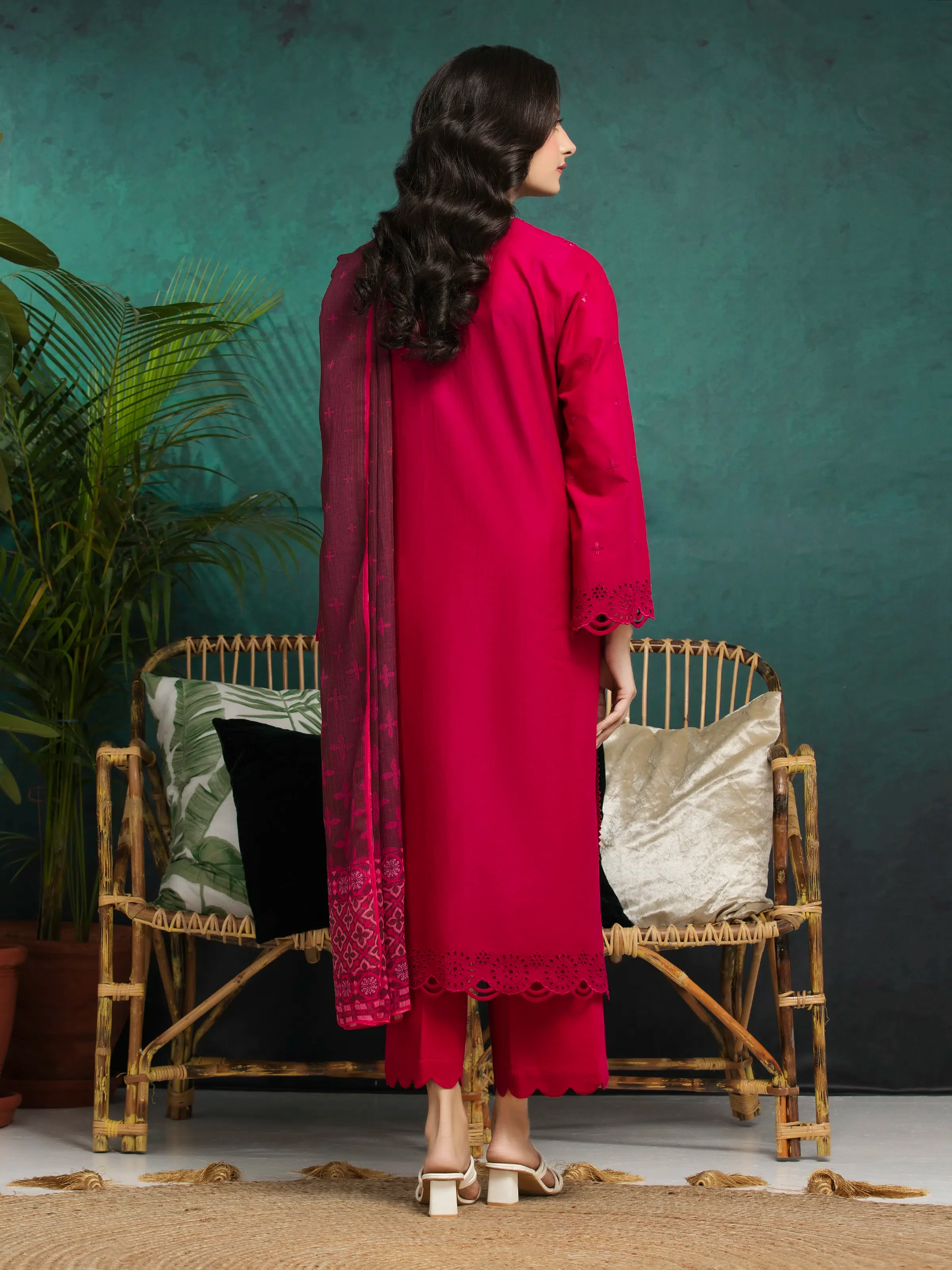 Embroidered Cambric Suit - EWU5V2-31020-3P - Image 2