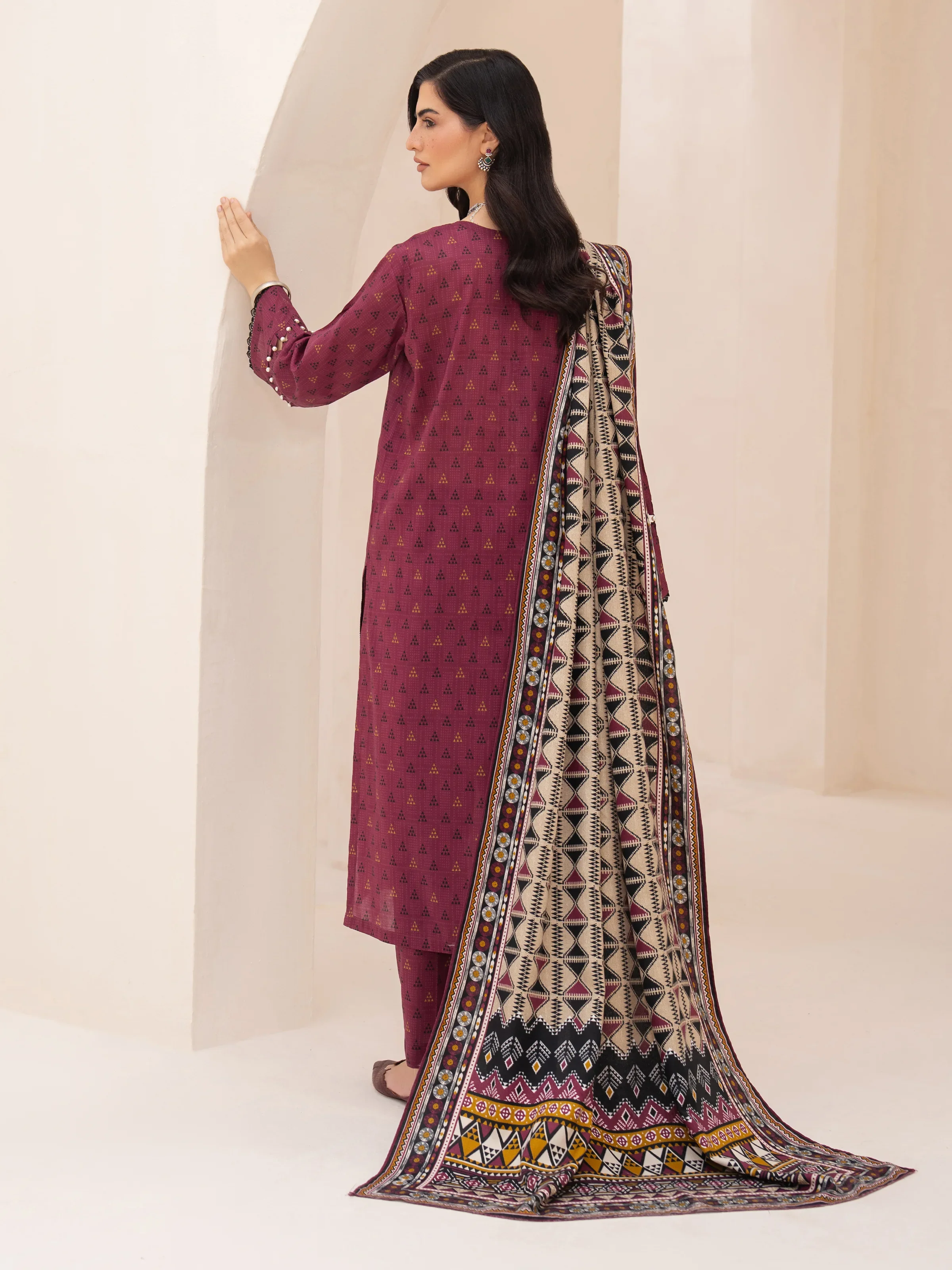 Printed Khaddar Suit - EWU24M3-072 - Image 7