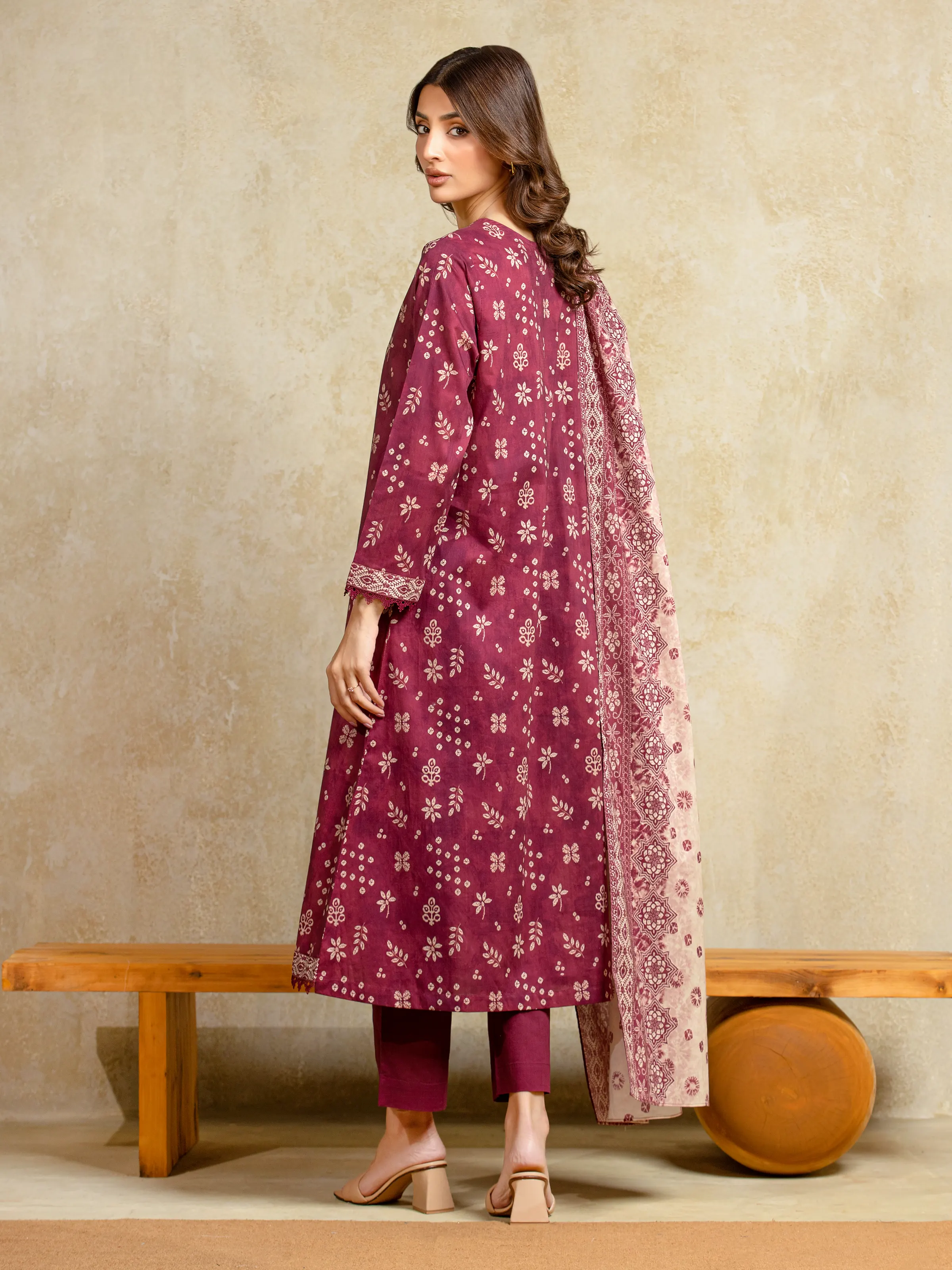 Printed Khaddar Suit - EWU5A3-35974-3P - Image 6