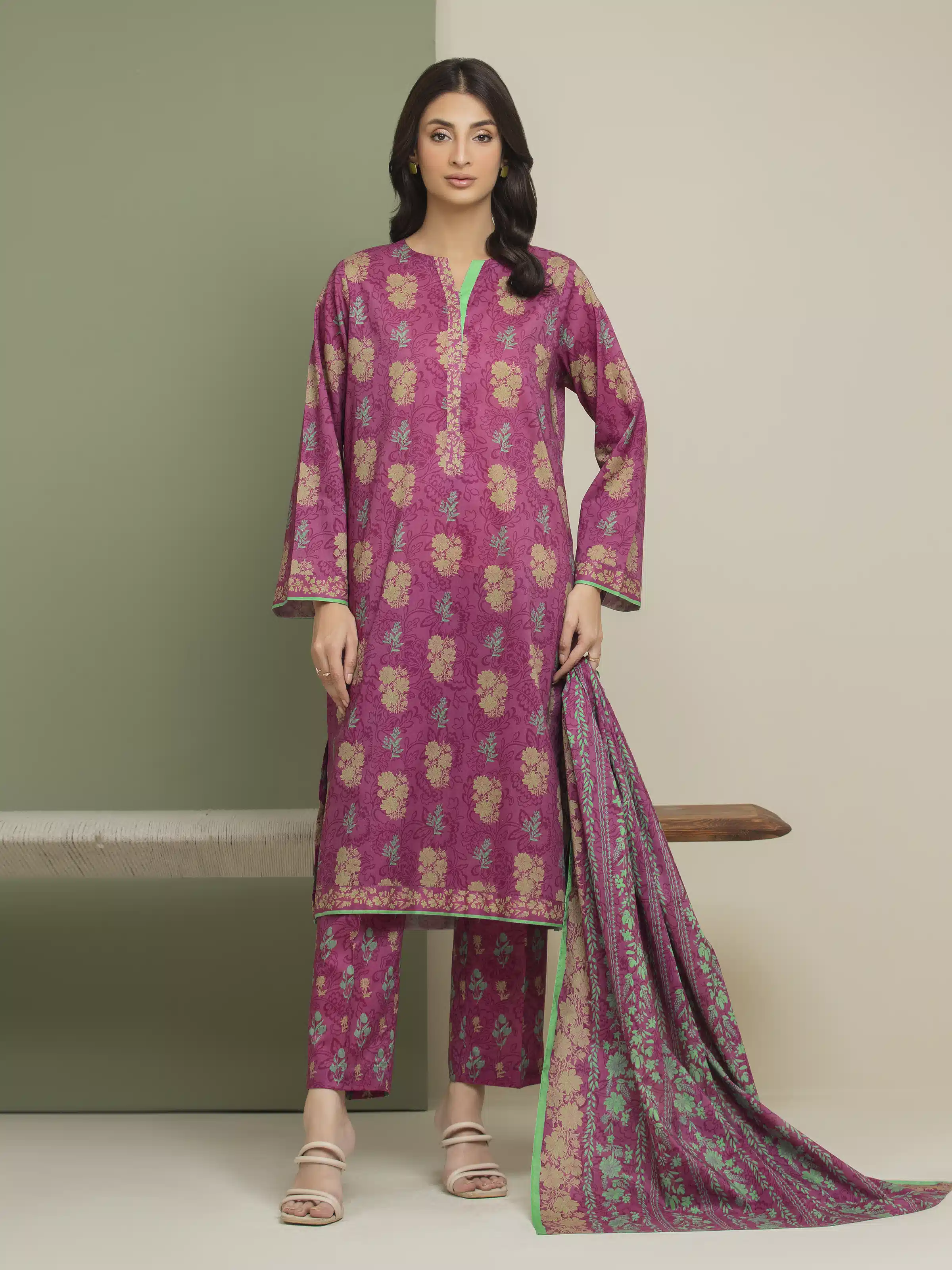 Printed Lawn Suit - EWU5A1-35177-3P