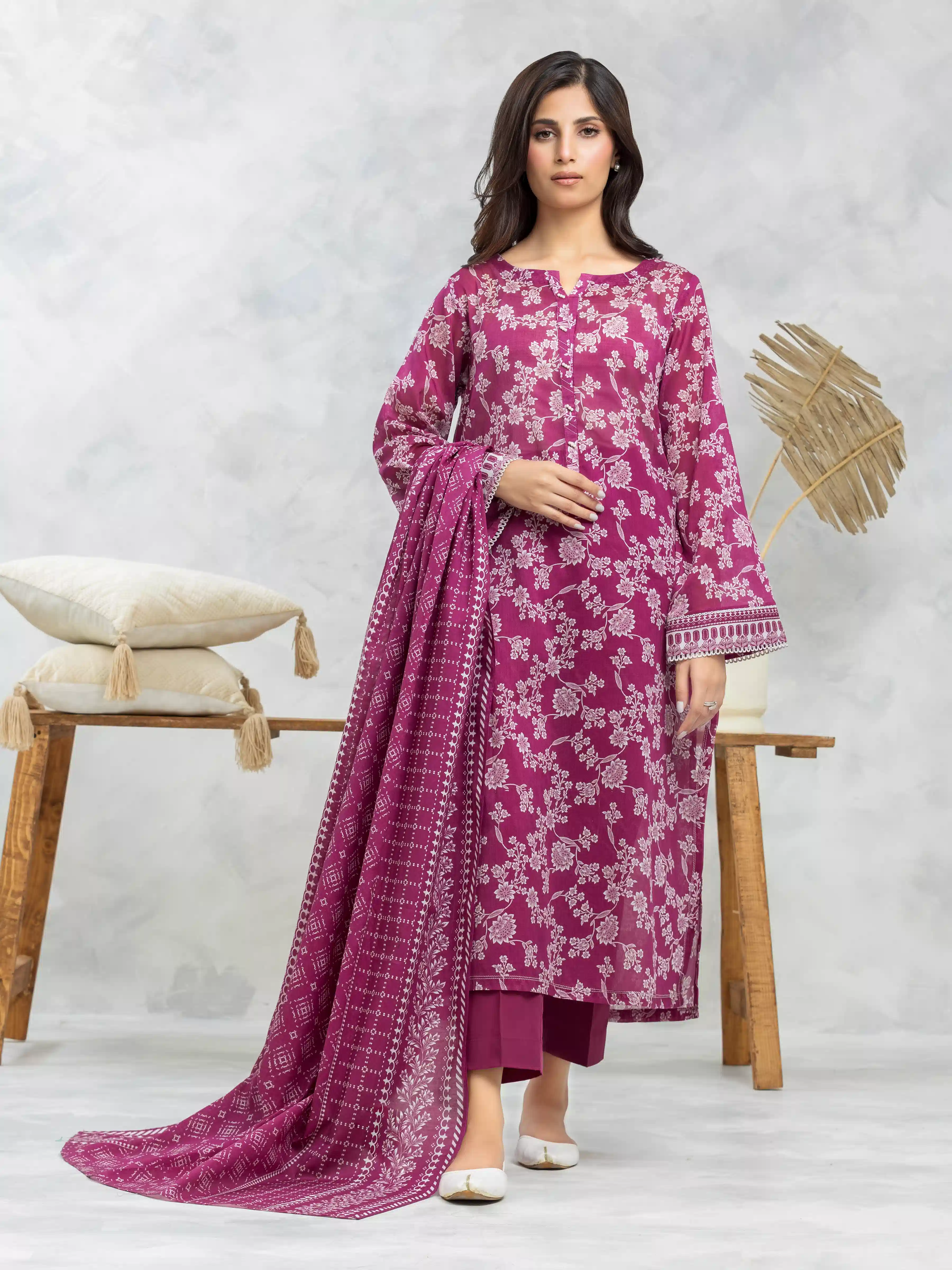 Printed Viscose Suit - EWU24A4-29141-3P
