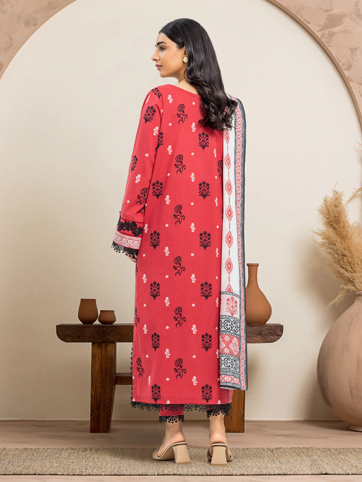 Embroidered Jacquard Shirt Trouser - EWU24V3-30034ST - Image 2