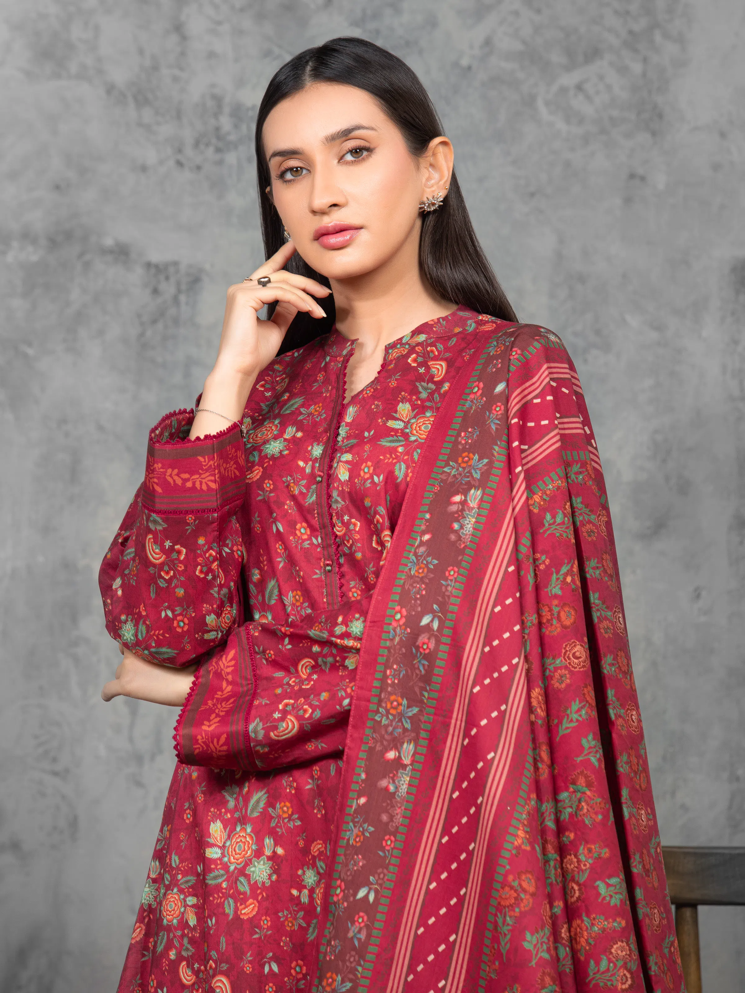 Printed Cambric Suit - EWU5A2-35843-3P - Image 2