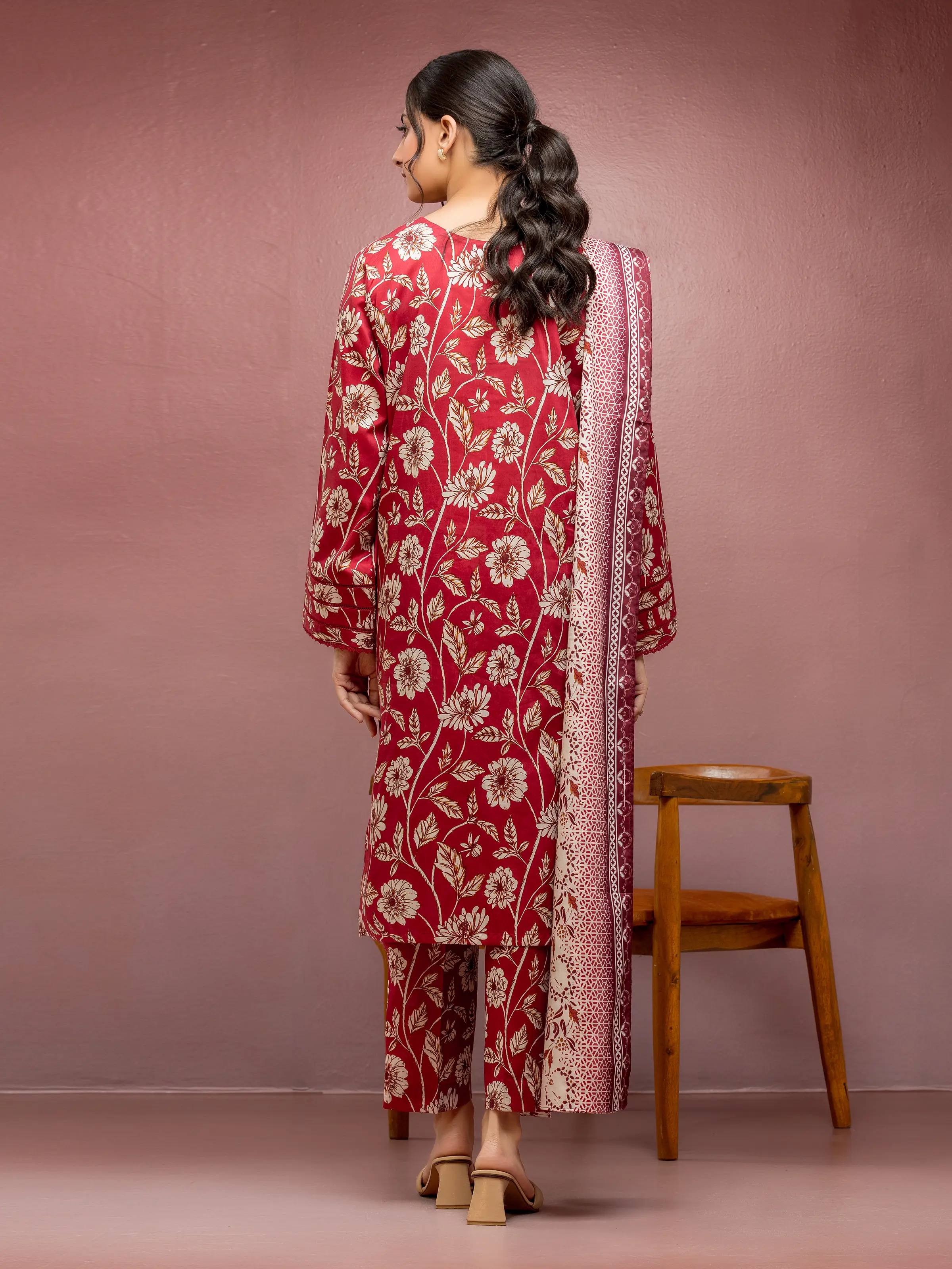 Printed Lawn Suit - EWU5A1-35079-3P - Image 2