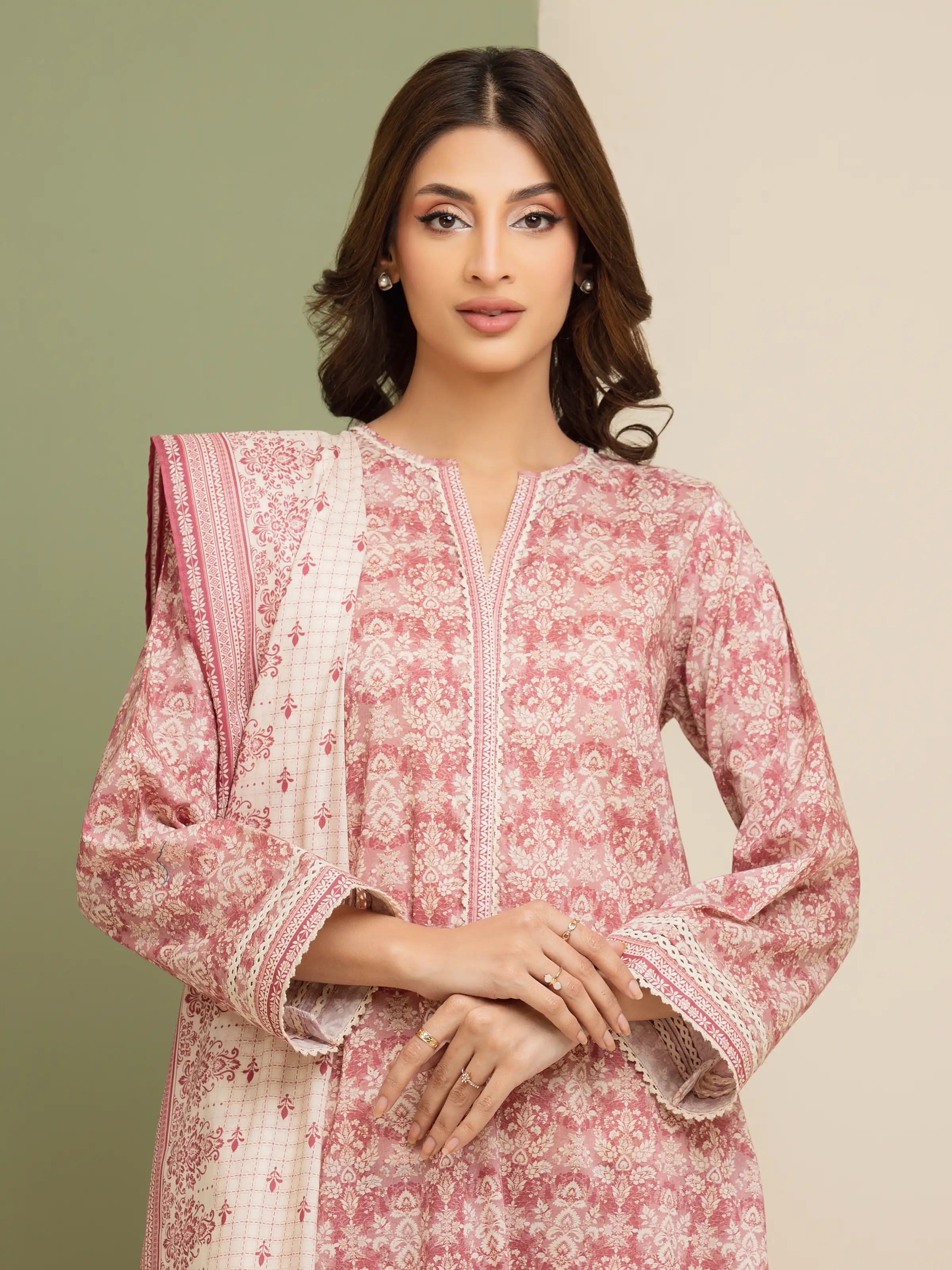 Printed Lawn Suit - EWU5A1-35139-3P - Image 4