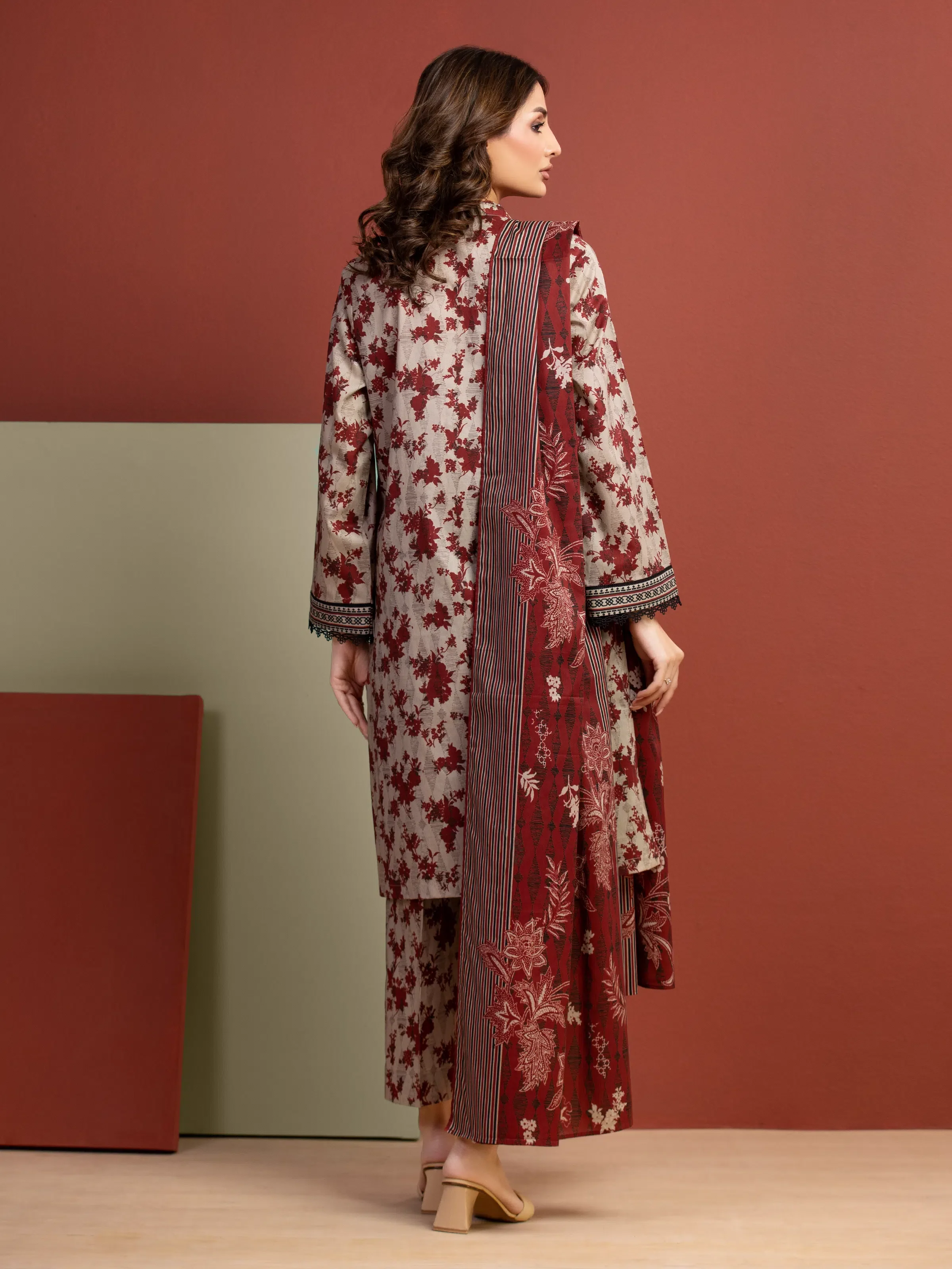 Printed Lawn Suit - EWU5A1-35305-3P - Image 6