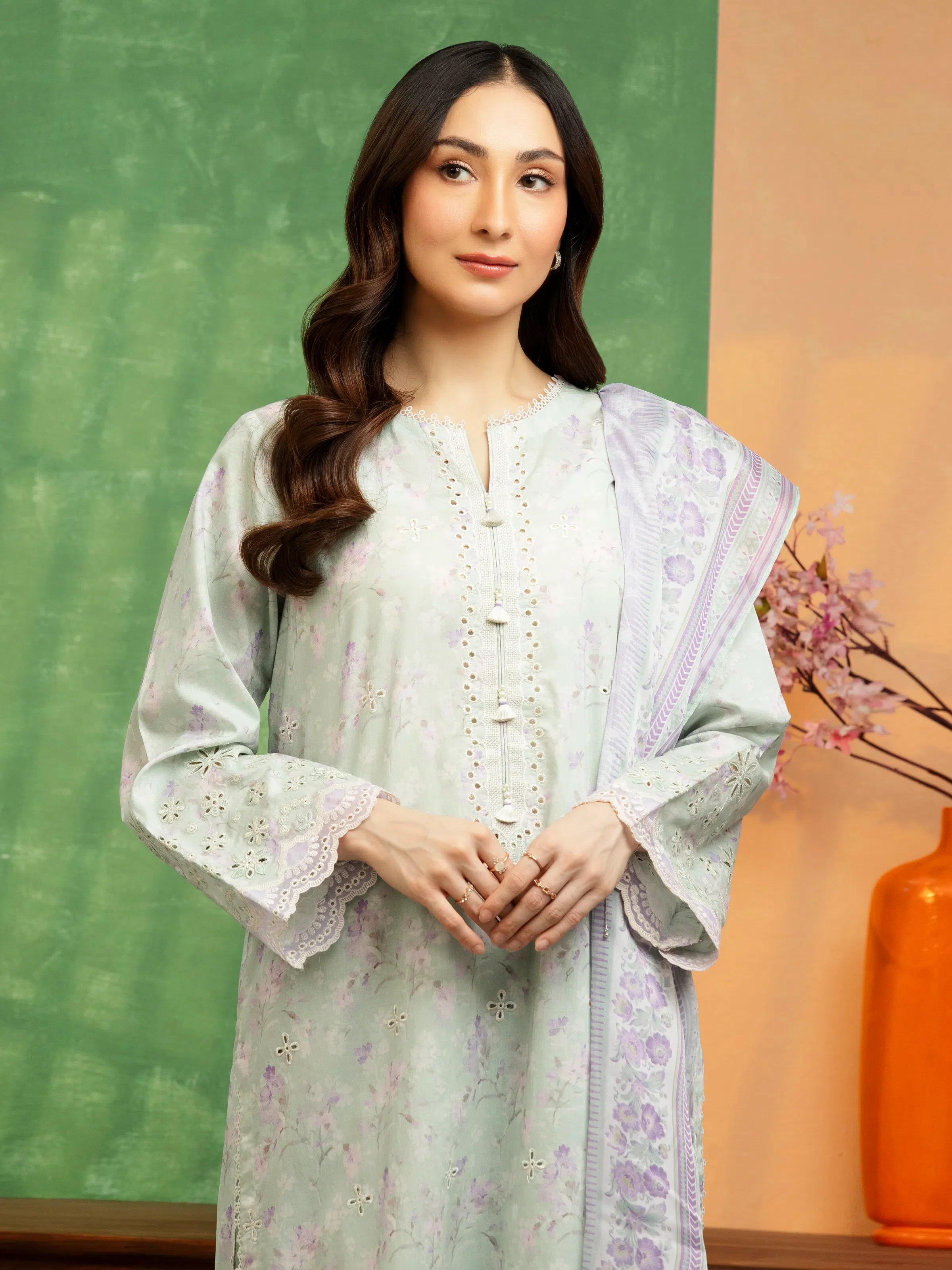 Embroidered Lawn Suit - EWU5V1-31443-3P - Image 2