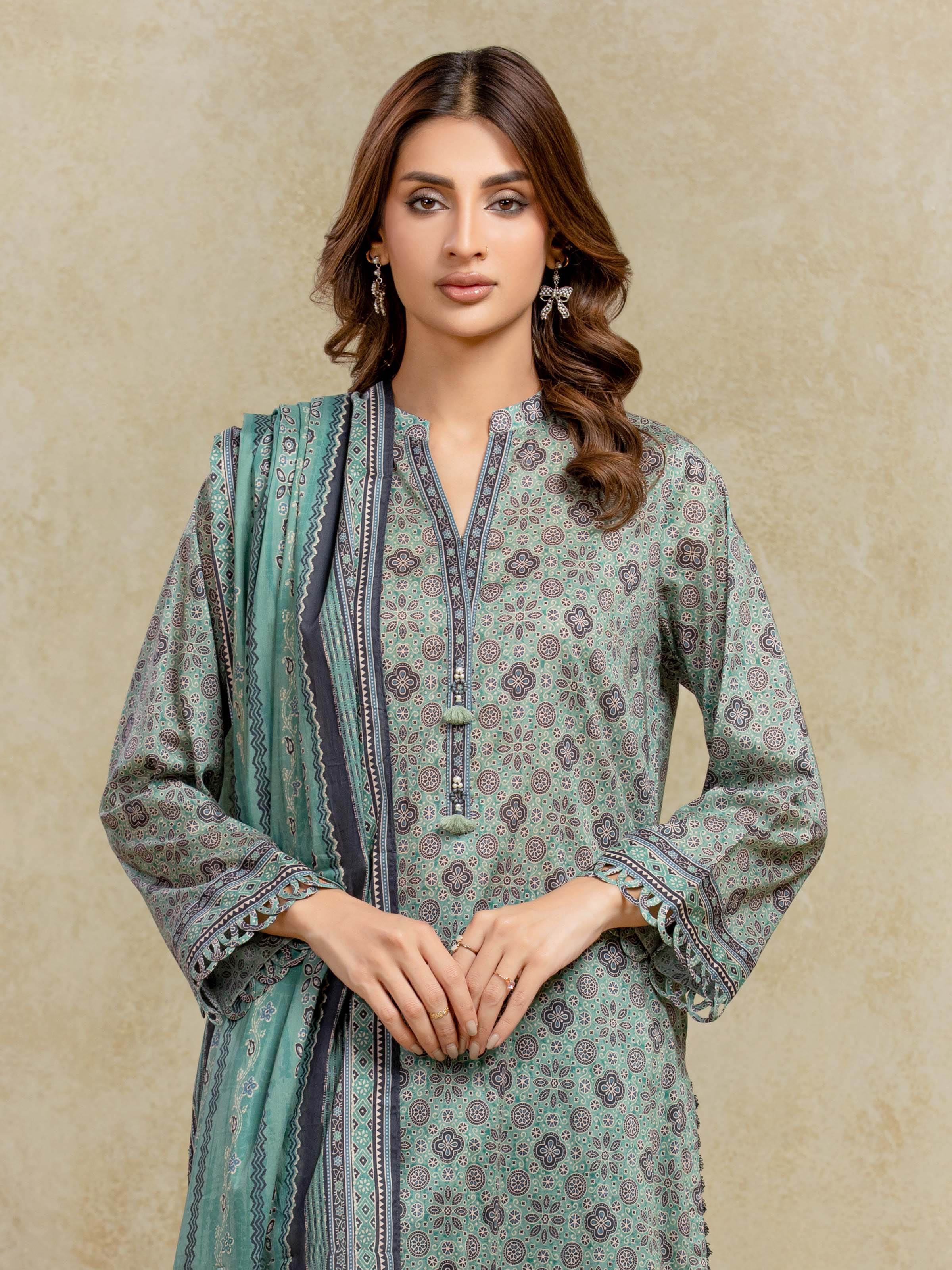 Printed Khaddar Suit - EWU5A3-35918-3P - Image 2