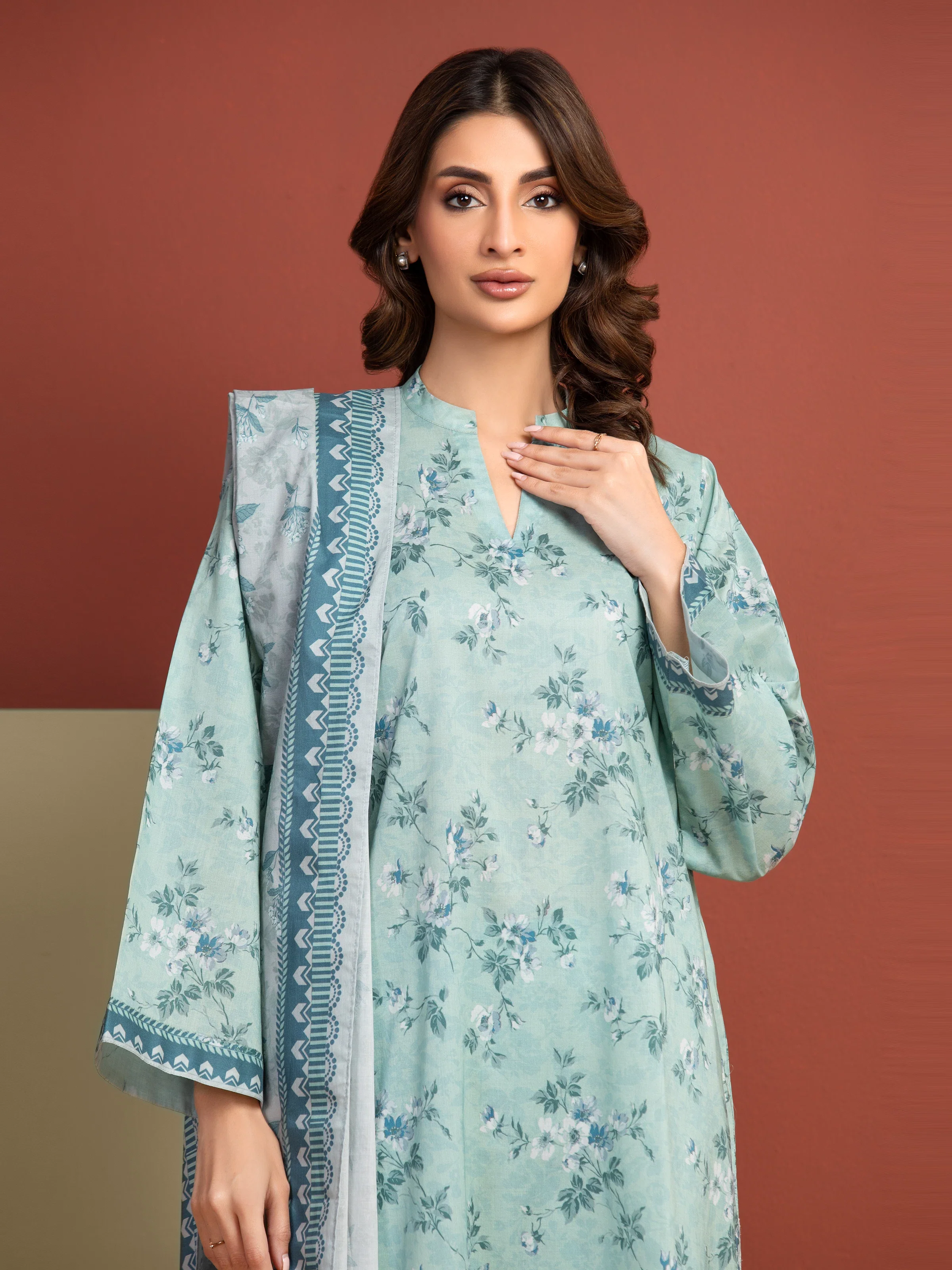Printed Lawn Suit - EWU5A1-35294-3P - Image 2