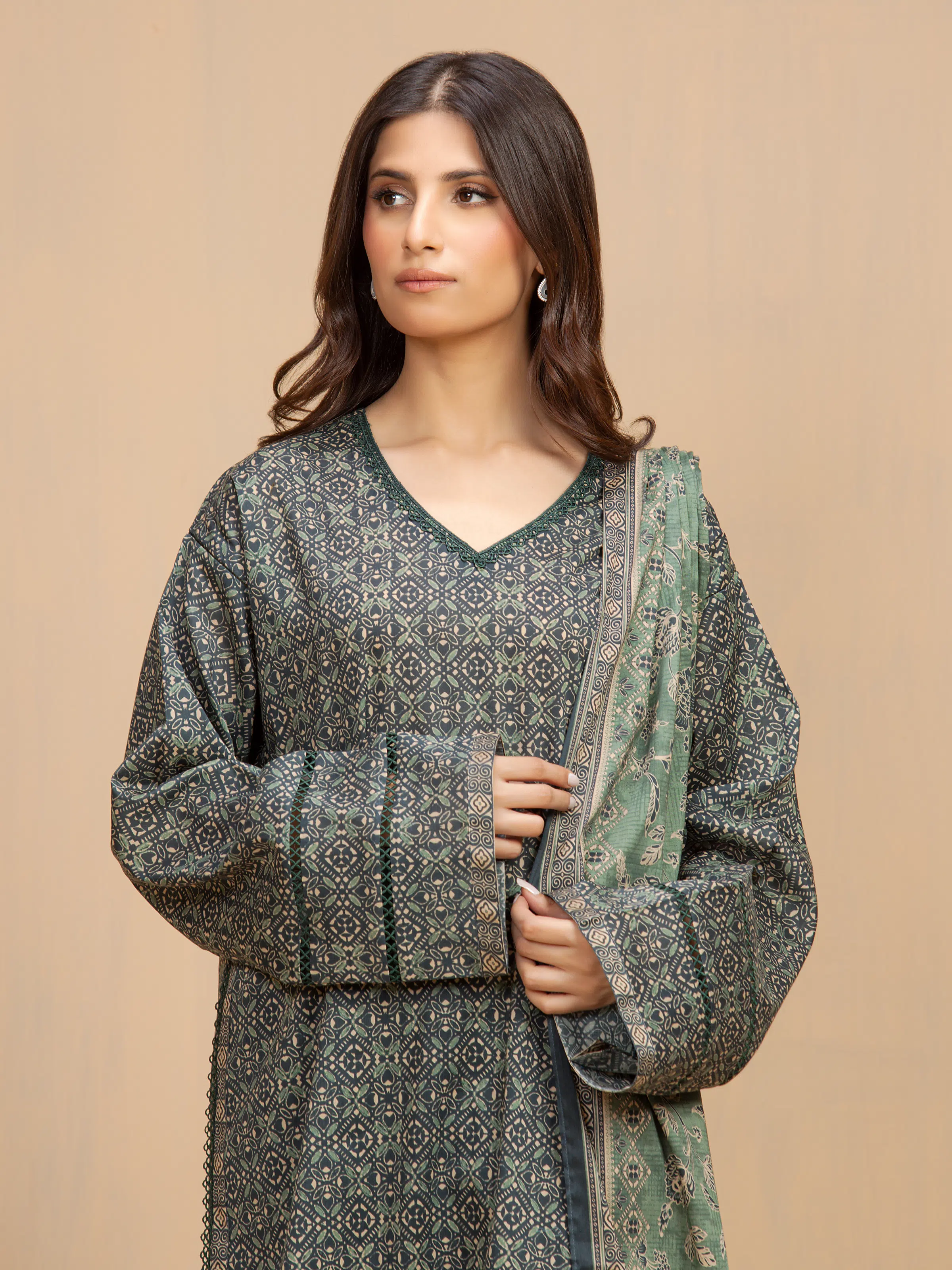 Printed Khaddar Suit - EWU5A3-36017-3P - Image 2