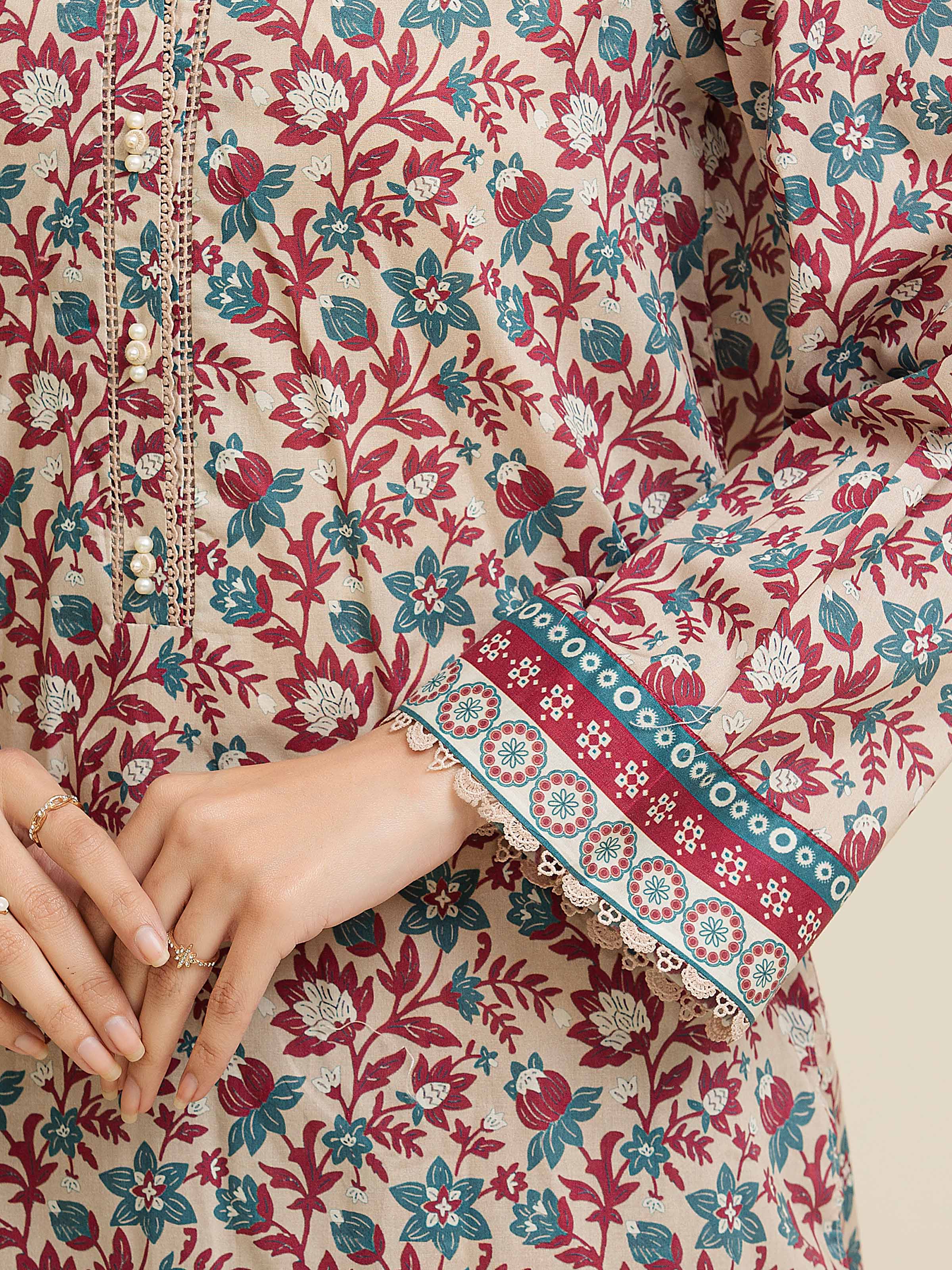 Printed Lawn Suit - EWU5A1-35175-3P - Image 5
