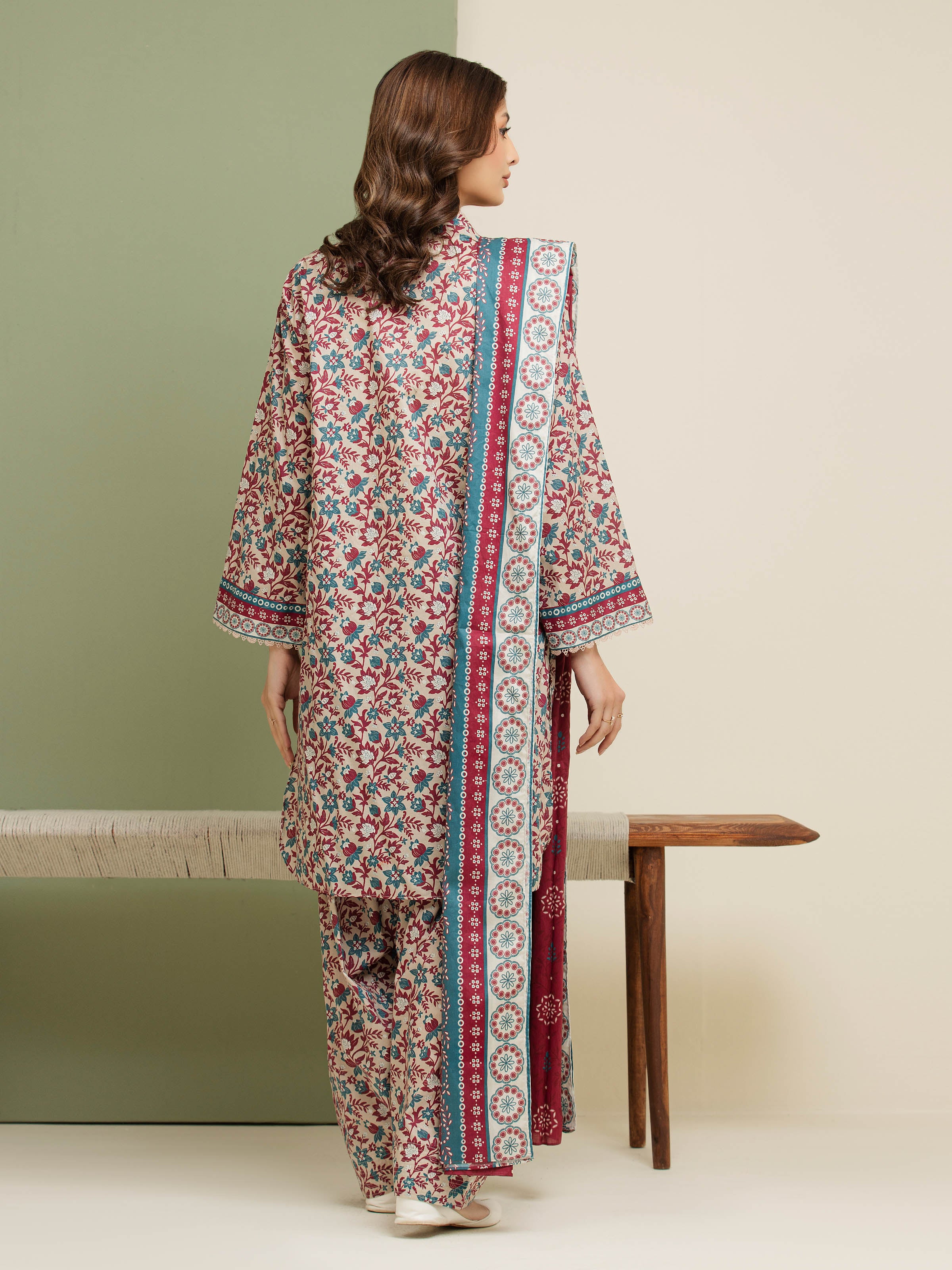 Printed Lawn Suit - EWU5A1-35175-3P - Image 6