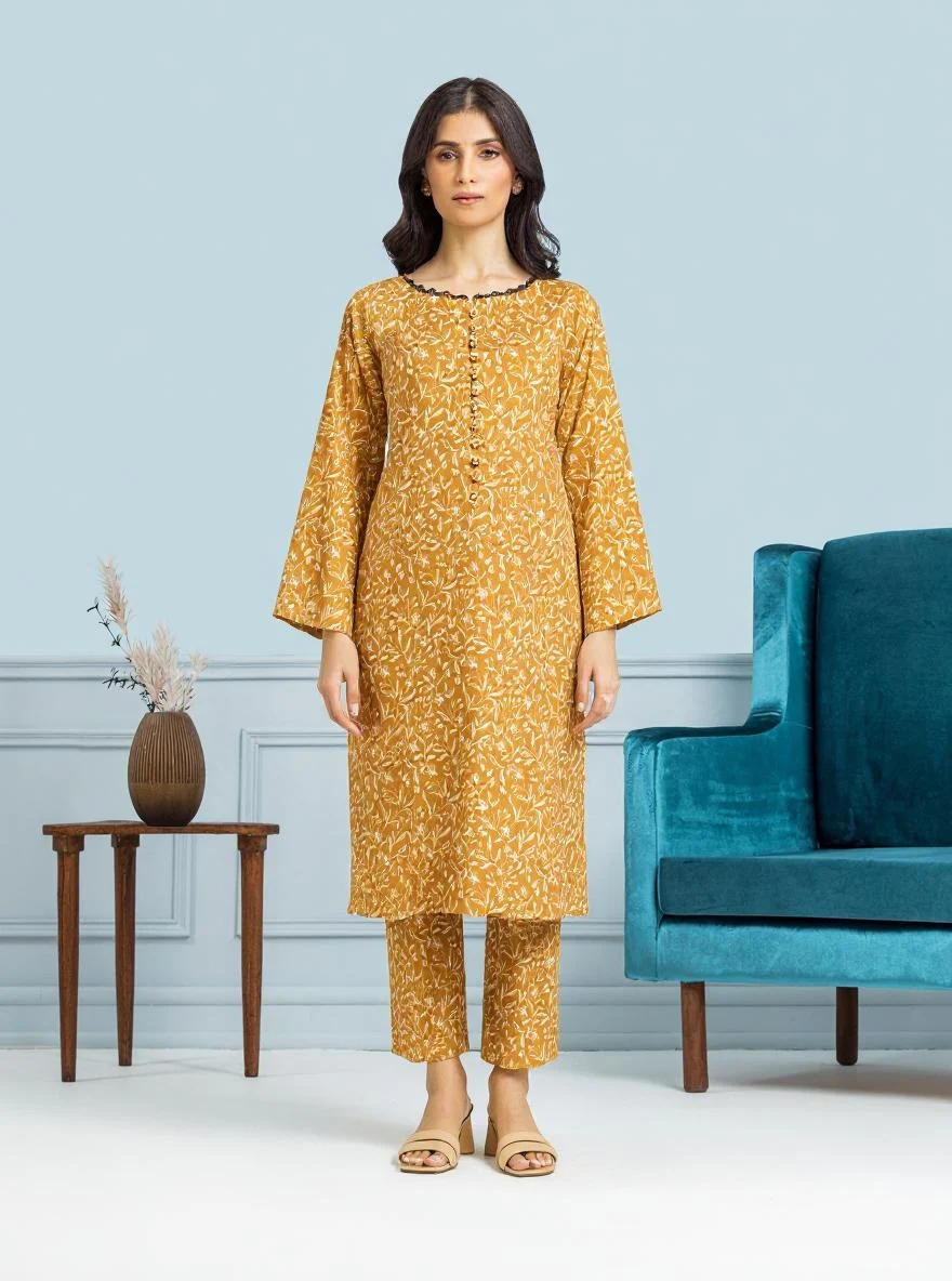Printed Khaddar Shirt - EWU24A3-29580S